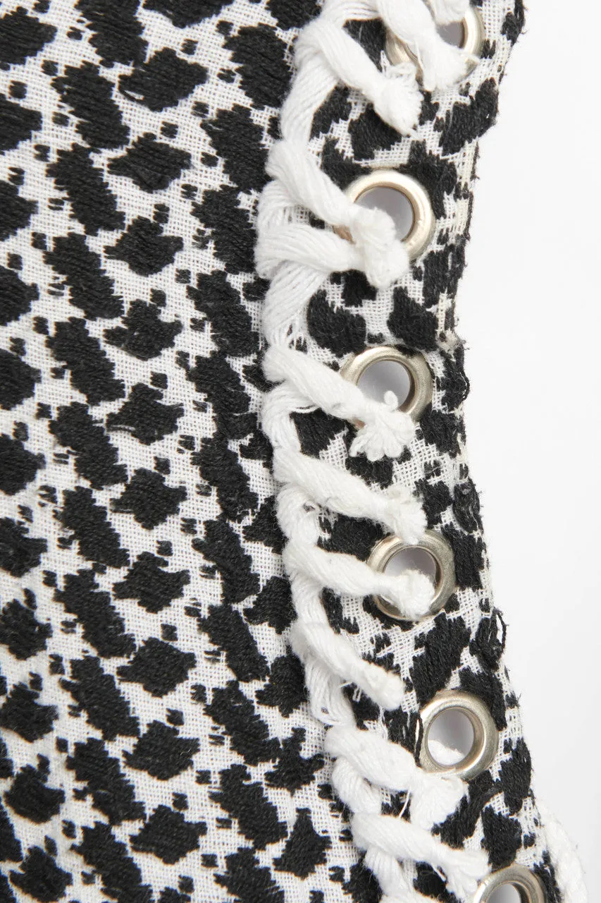 Black And White Woven Midi Dress