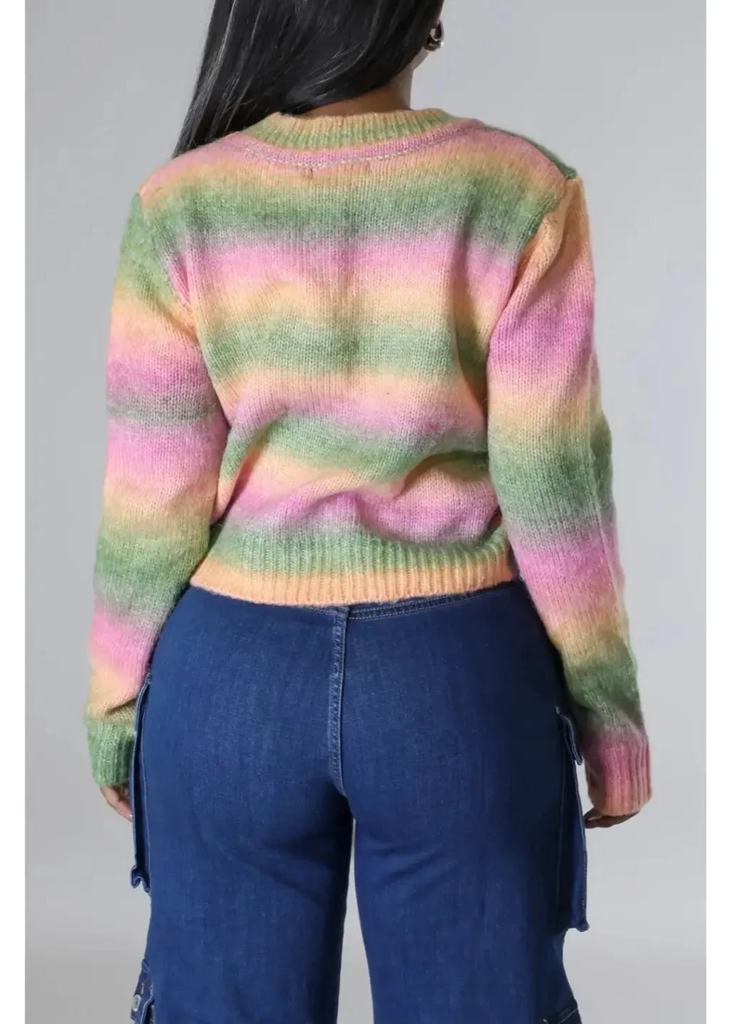 Blushing Bloom Button-Up Crop Cardigan Sweater