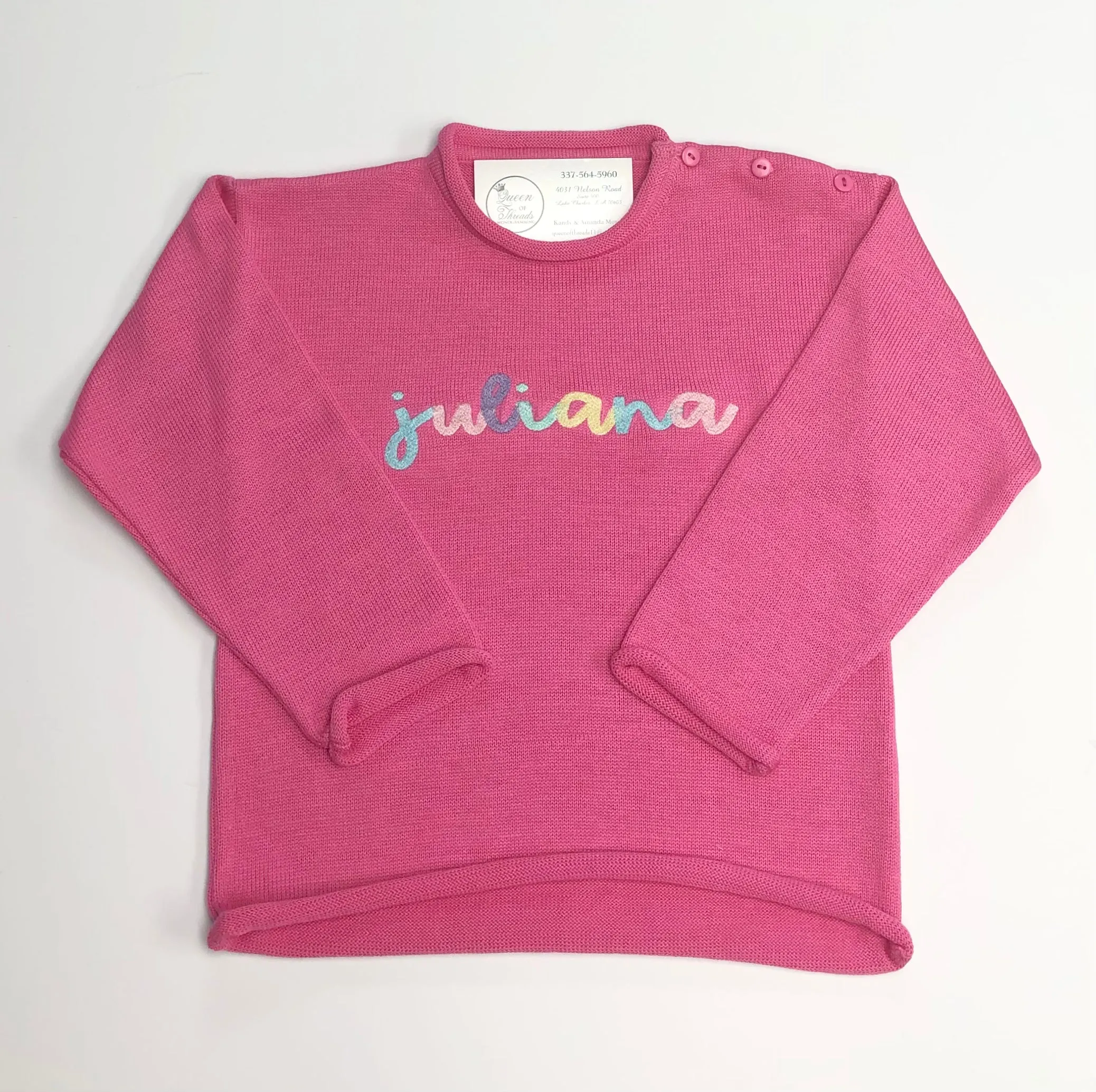 Bubblegum Pink Roll Neck Sweater