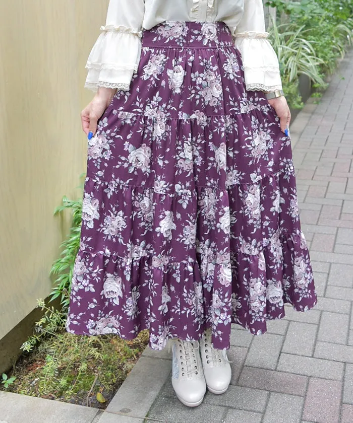 Butterfly Lace Bouquet Pattern Skirt