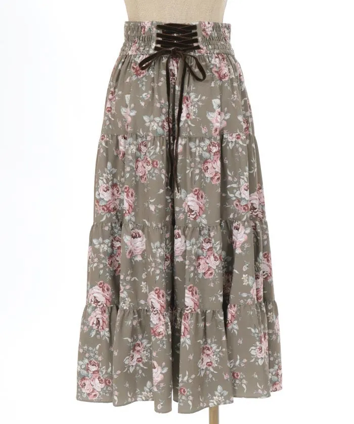Butterfly Lace Bouquet Pattern Skirt