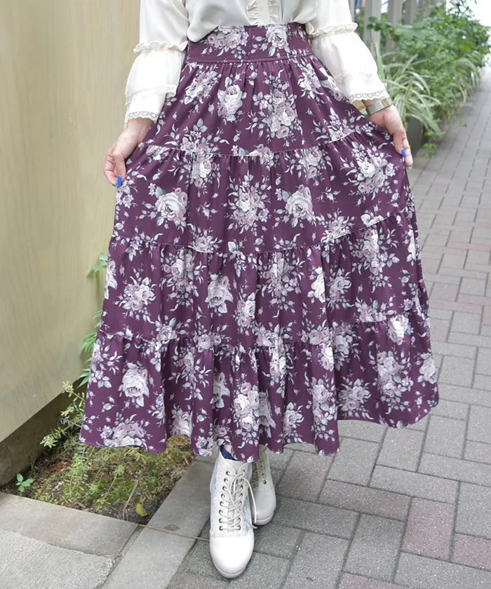 Butterfly Lace Bouquet Pattern Skirt