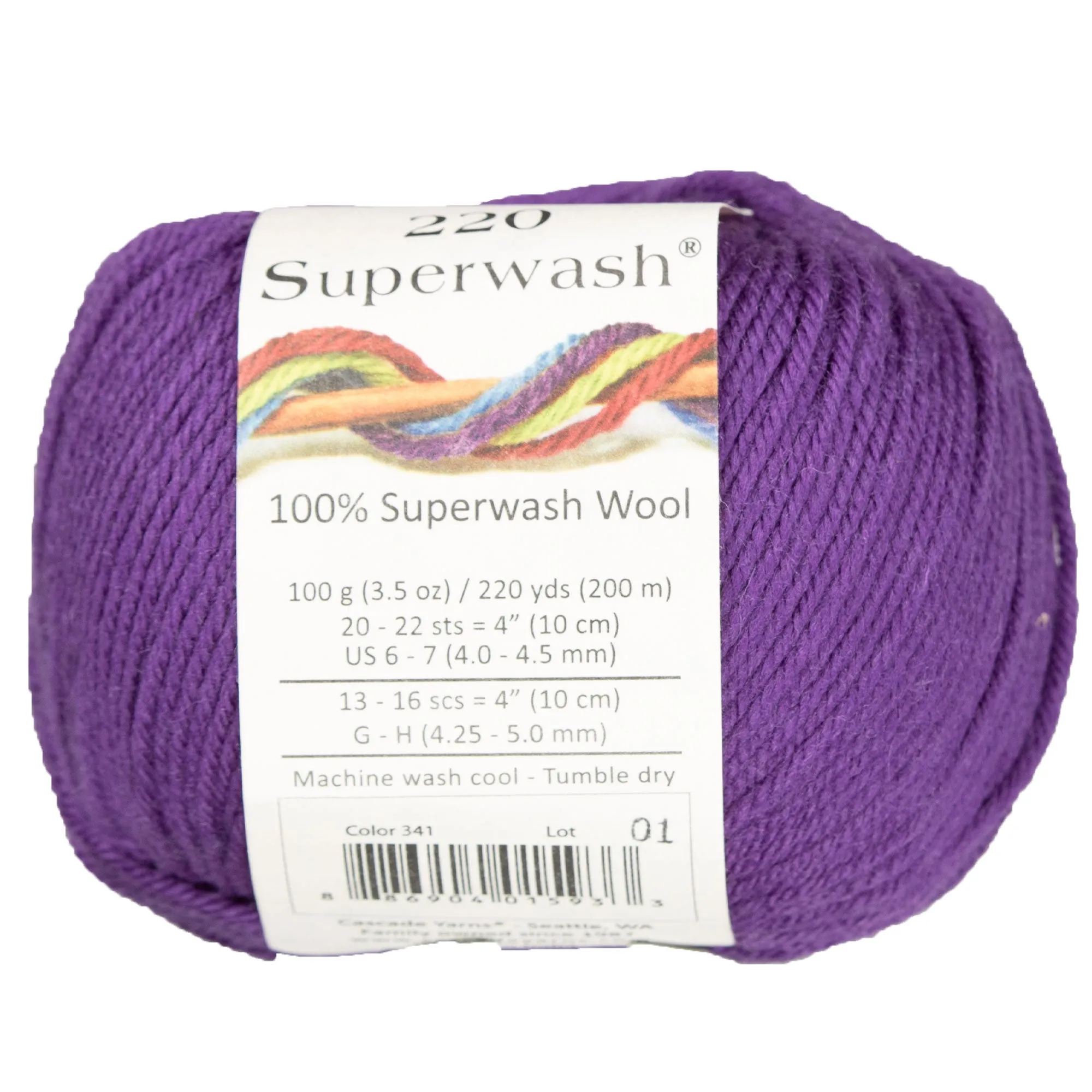 Cascade Yarns 220 Superwash Yarn - 0341 Gloxina