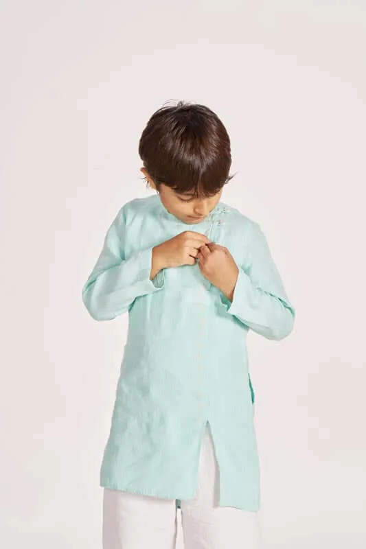 Celestial Green Side Opening Kurta Set