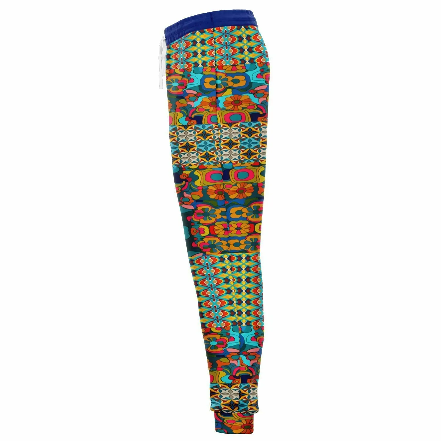Cool Chick Blue Geo Patchwork Eco-Poly Unisex Joggers