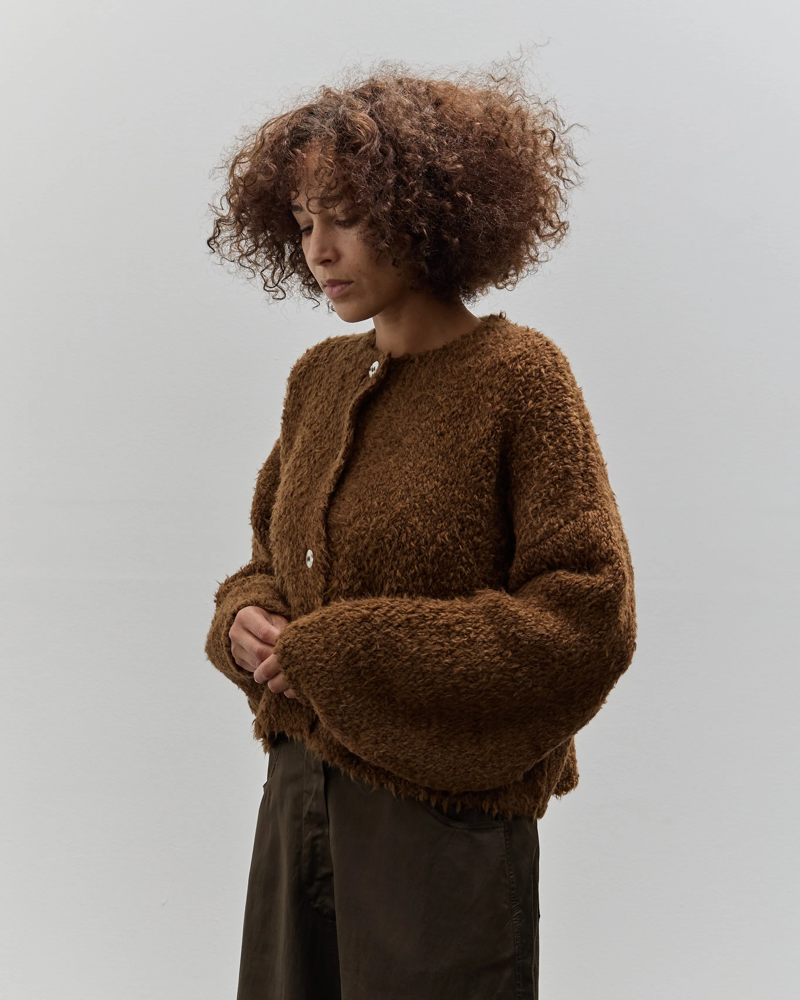 Cordera Teddy Cropped Cardigan, Acorn