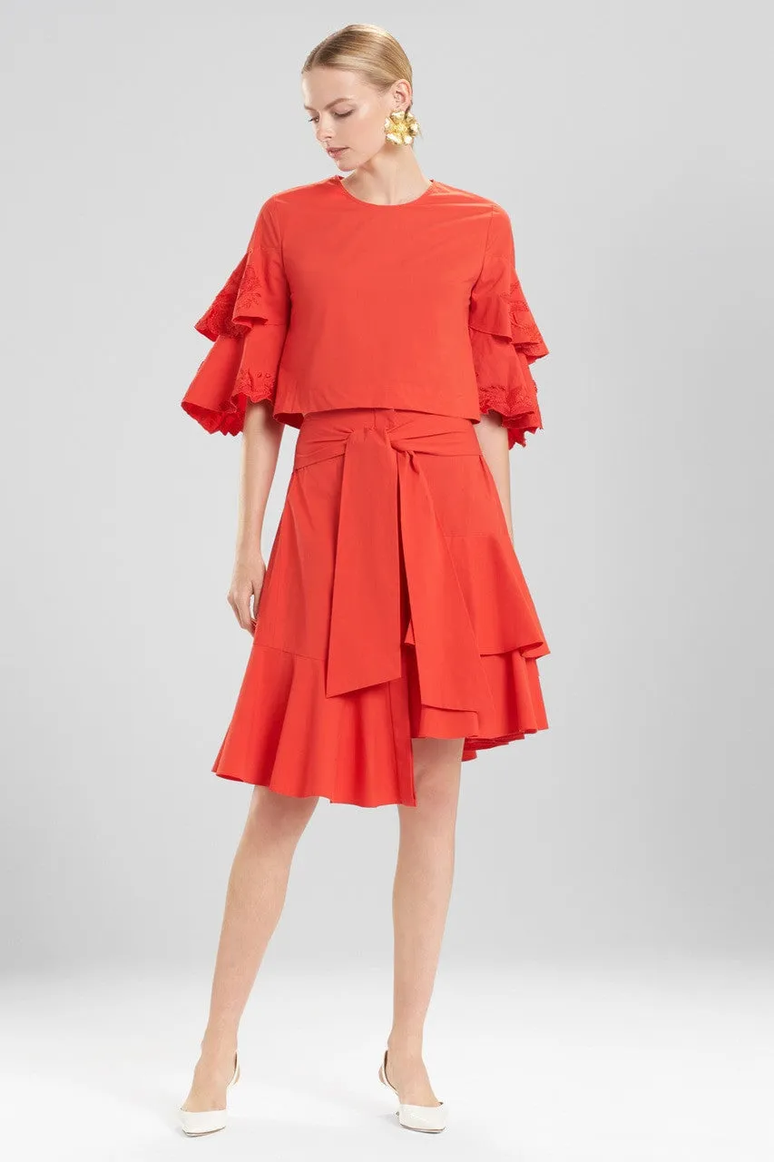 Cotton Poplin Tie Front Skirt