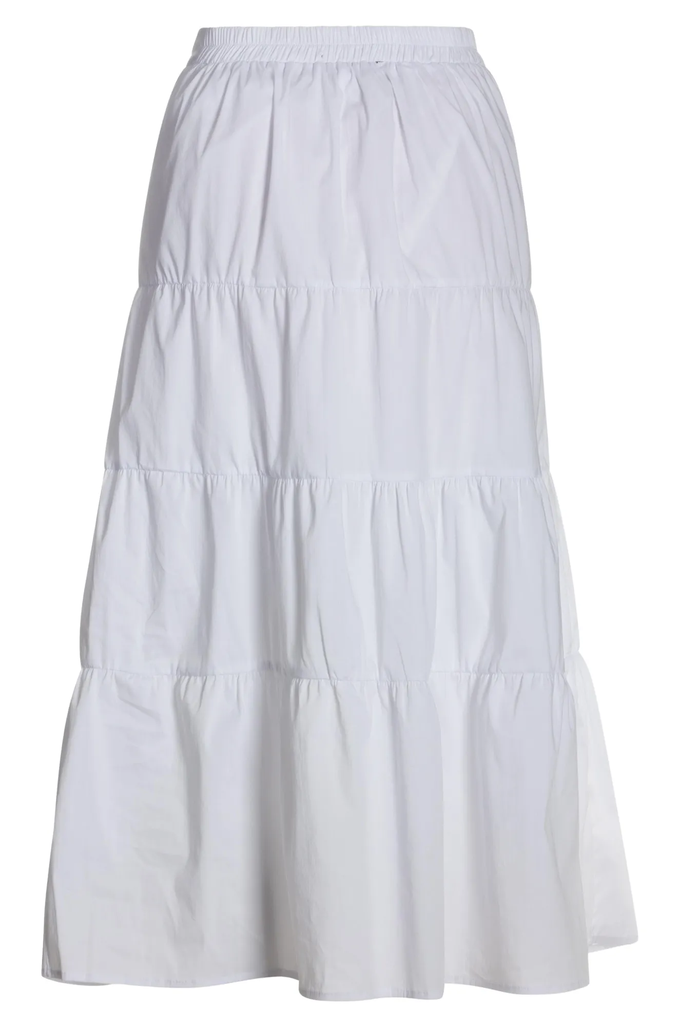 Cotton Poplin tiered Skirt | WHITE | 6383AR
