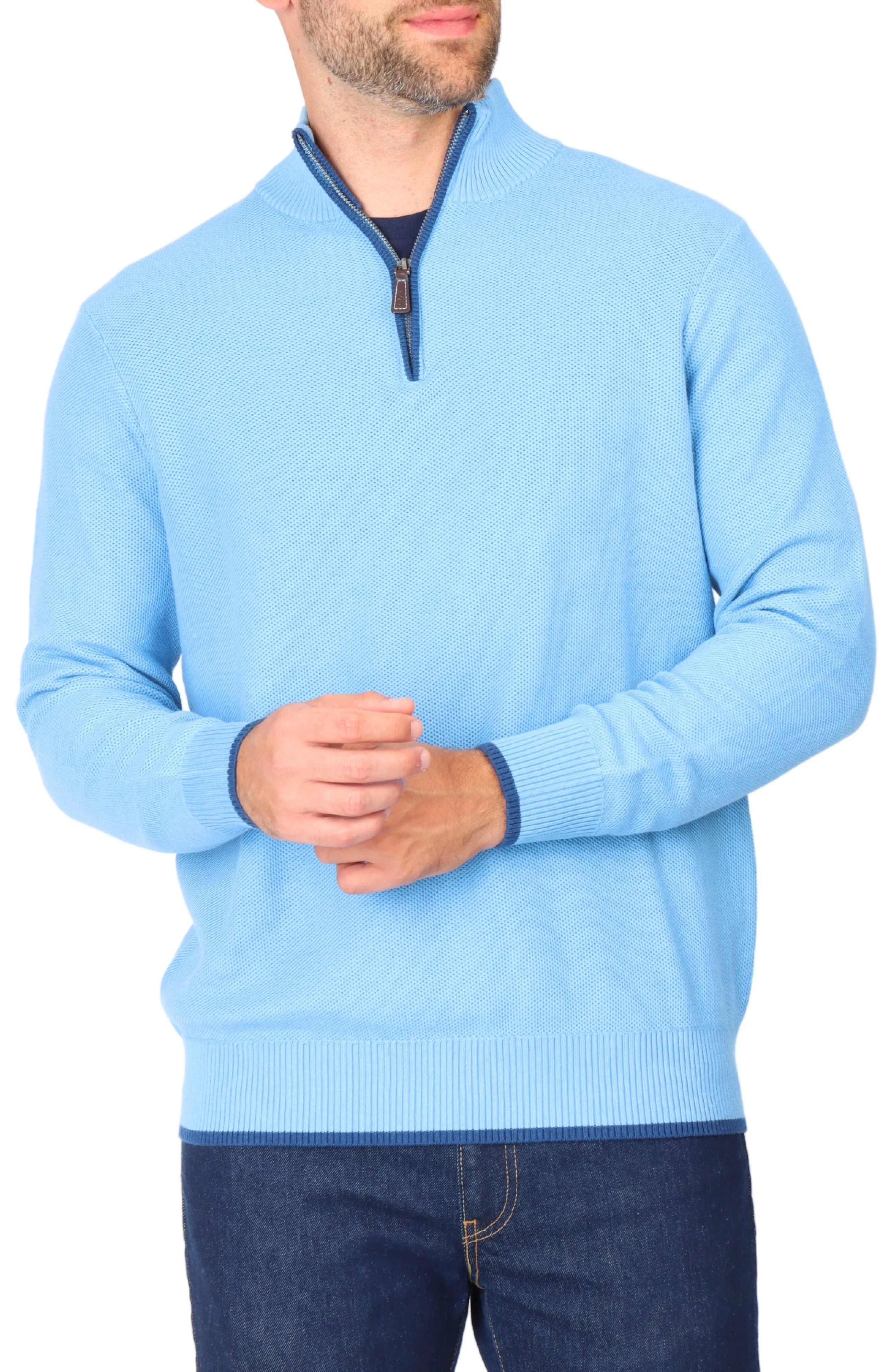 Cotton Textured Waffle Quarter-Zip