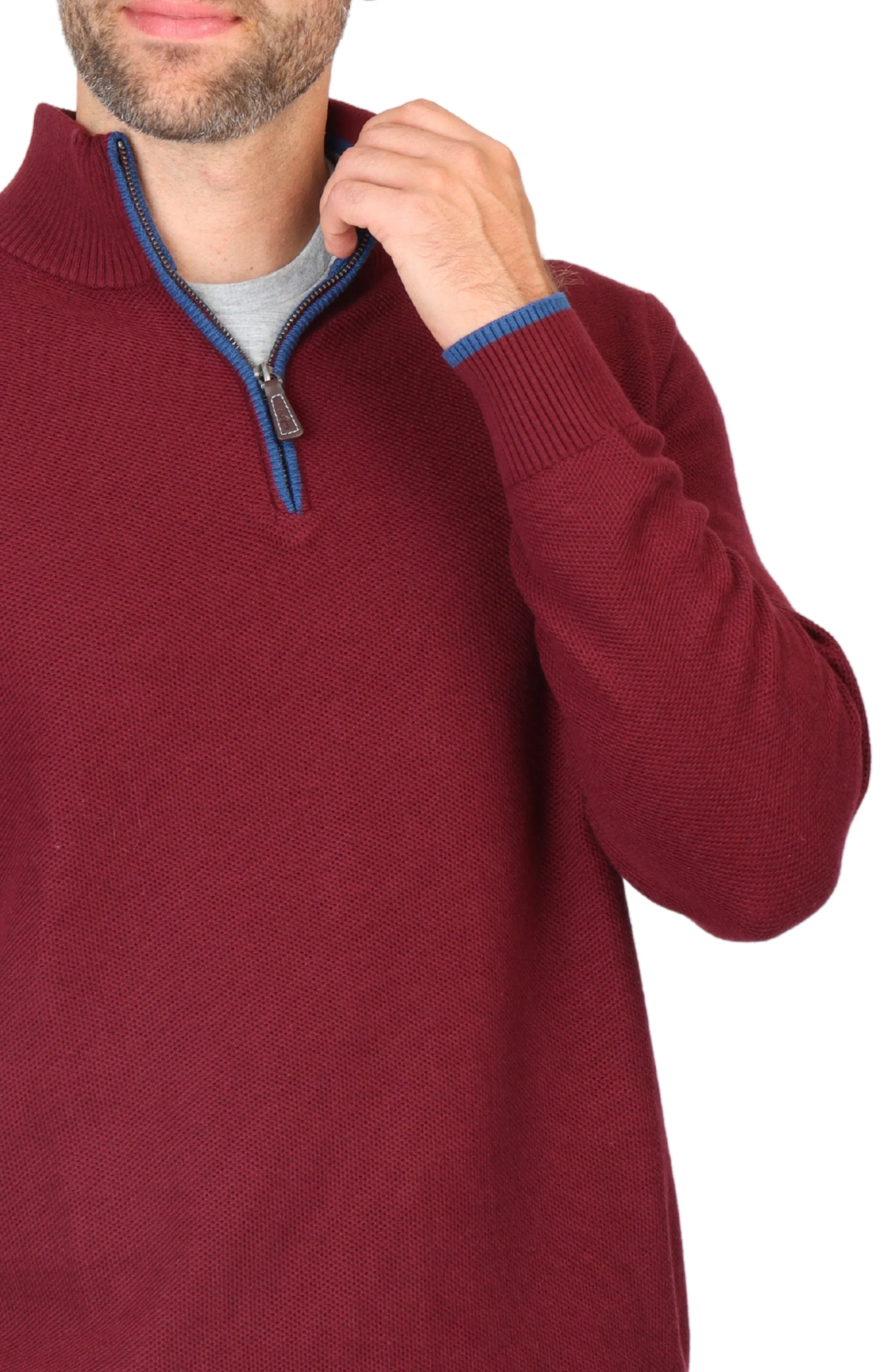 Cotton Textured Waffle Quarter-Zip