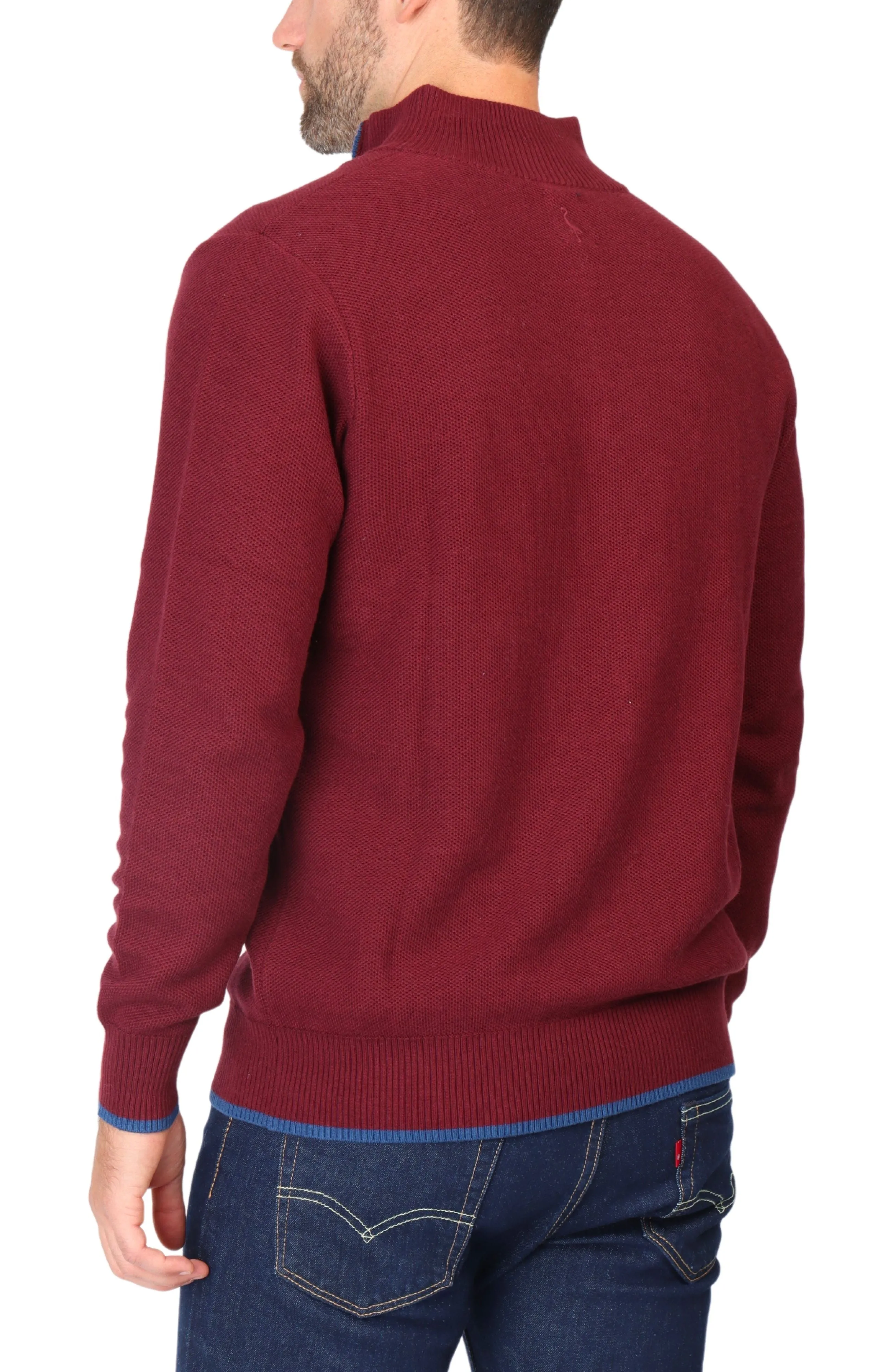 Cotton Textured Waffle Quarter-Zip