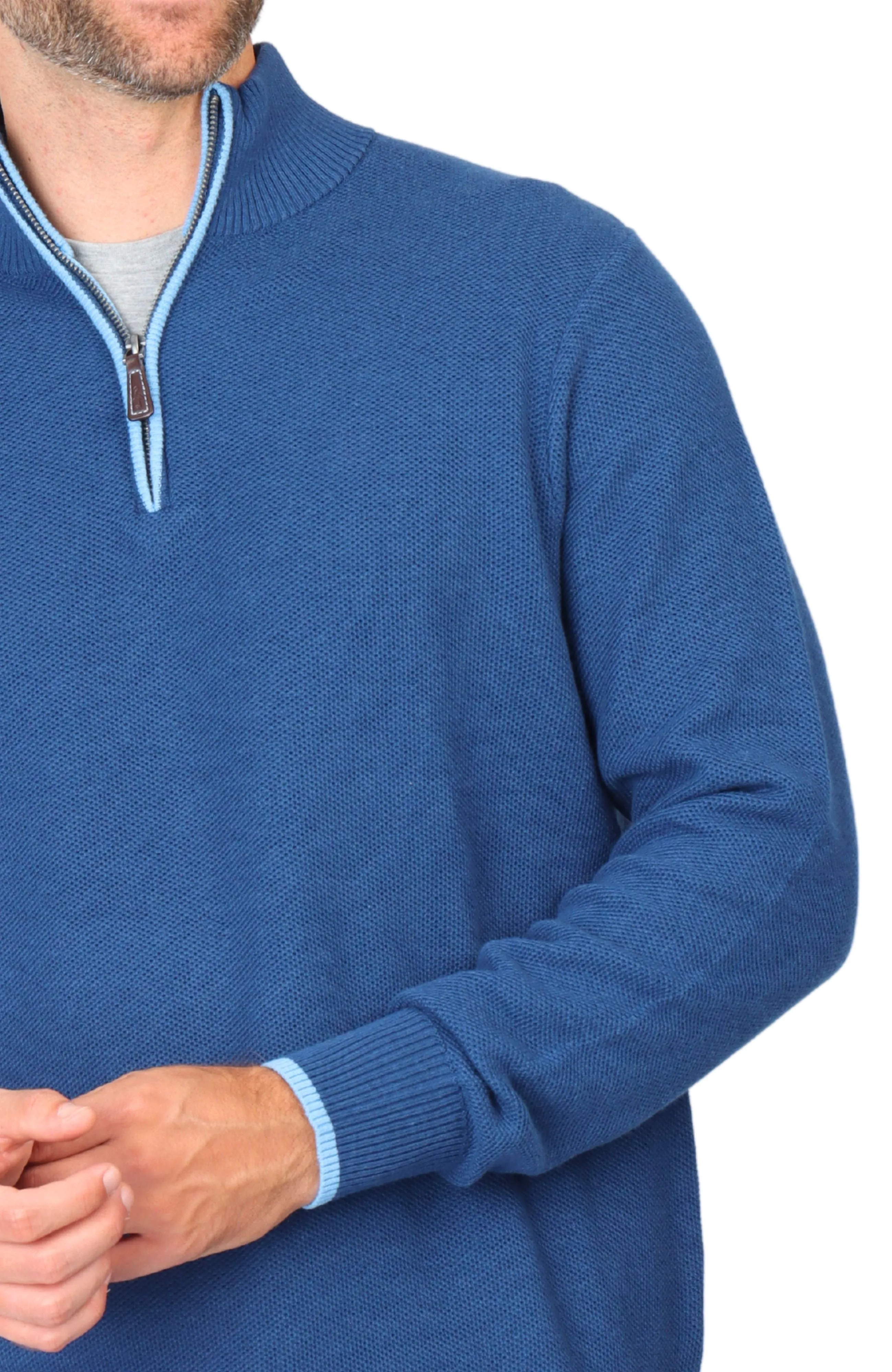 Cotton Textured Waffle Quarter-Zip