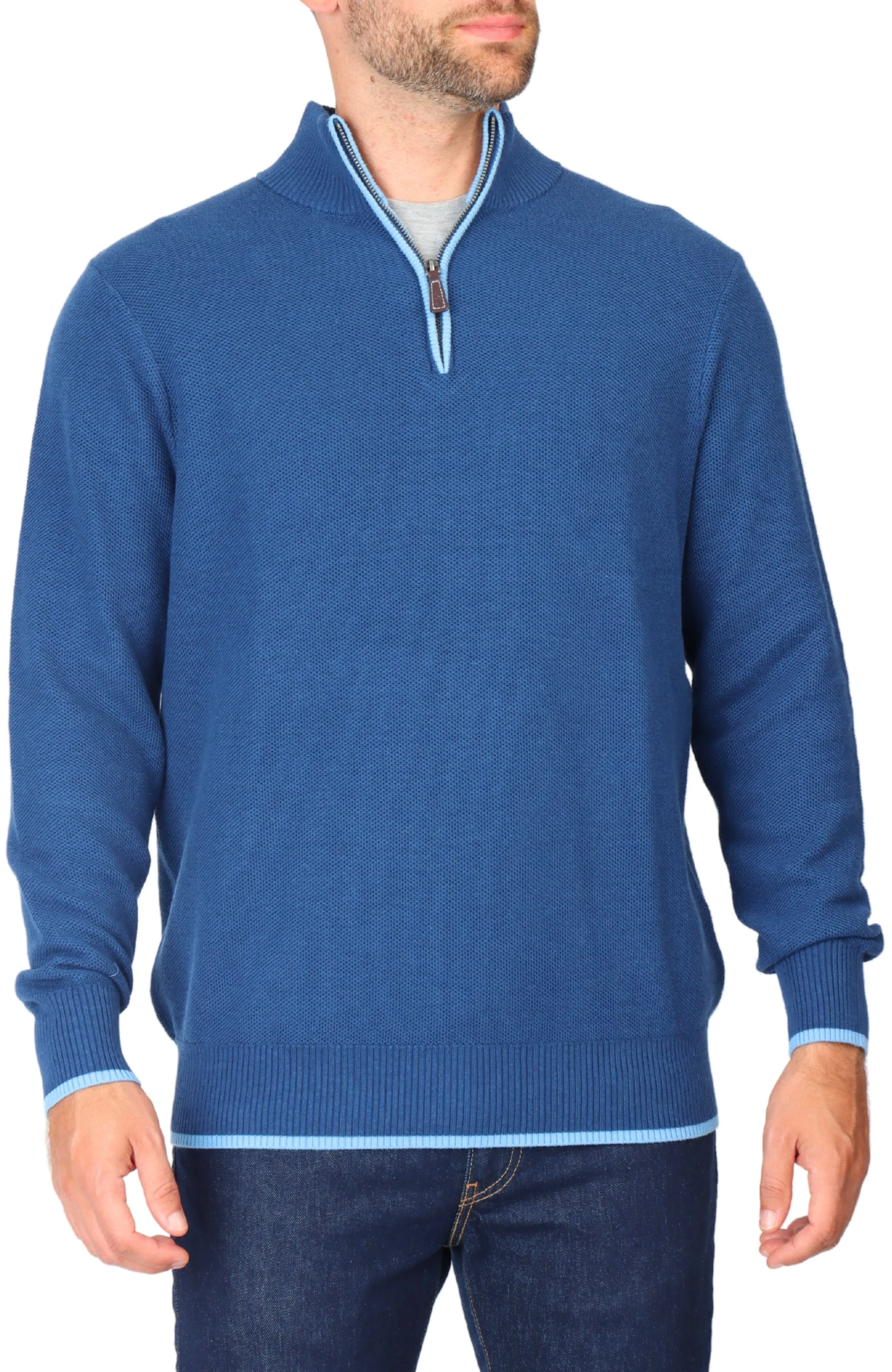 Cotton Textured Waffle Quarter-Zip
