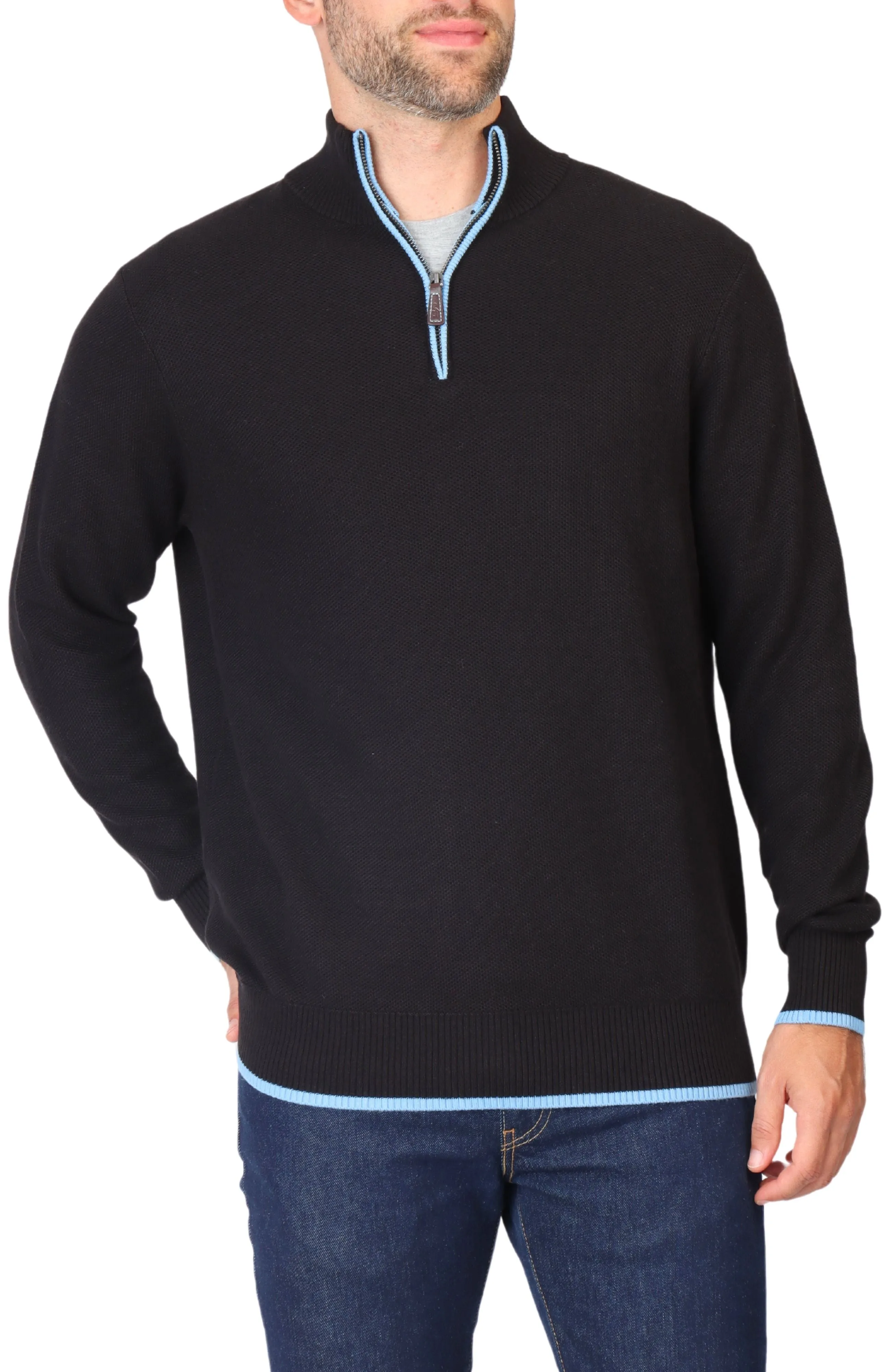 Cotton Textured Waffle Quarter-Zip