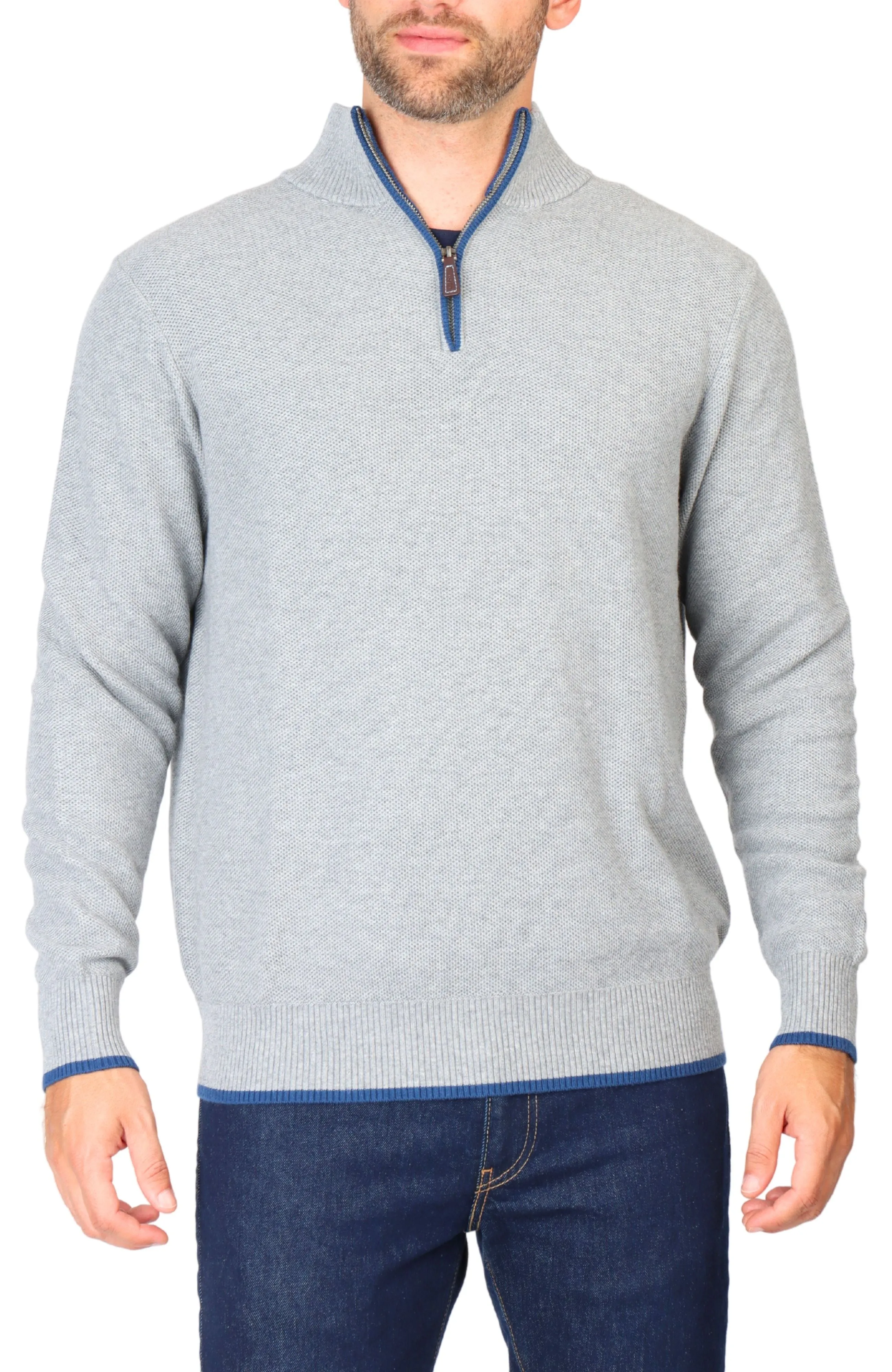Cotton Textured Waffle Quarter-Zip