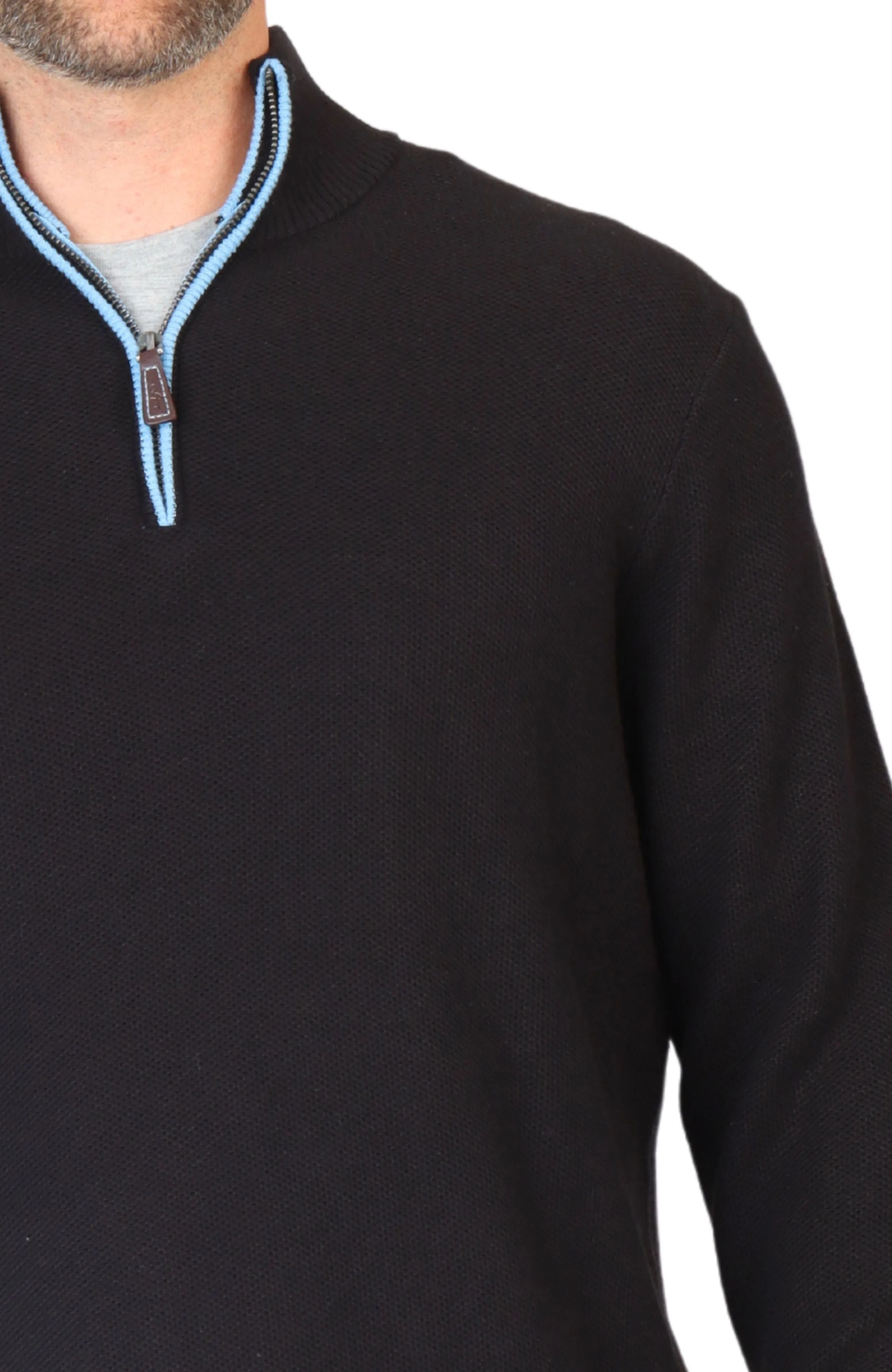 Cotton Textured Waffle Quarter-Zip
