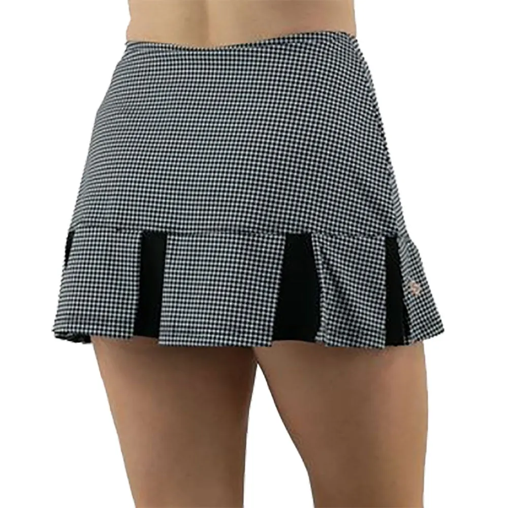 Cross Court Grenada Large Pleat Houndstooth 14in Womens Tennis Skirt