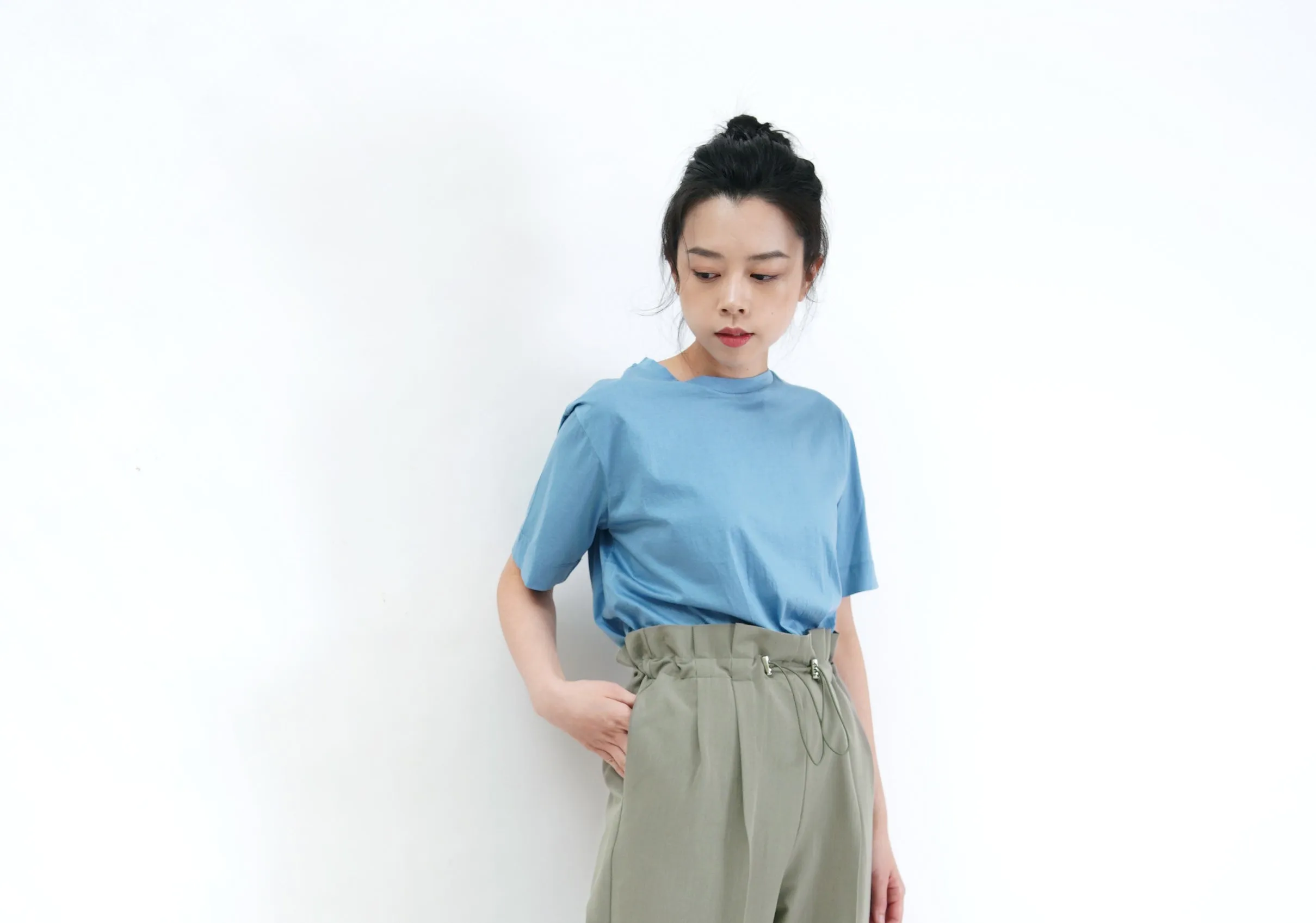 Cyan basic tee top