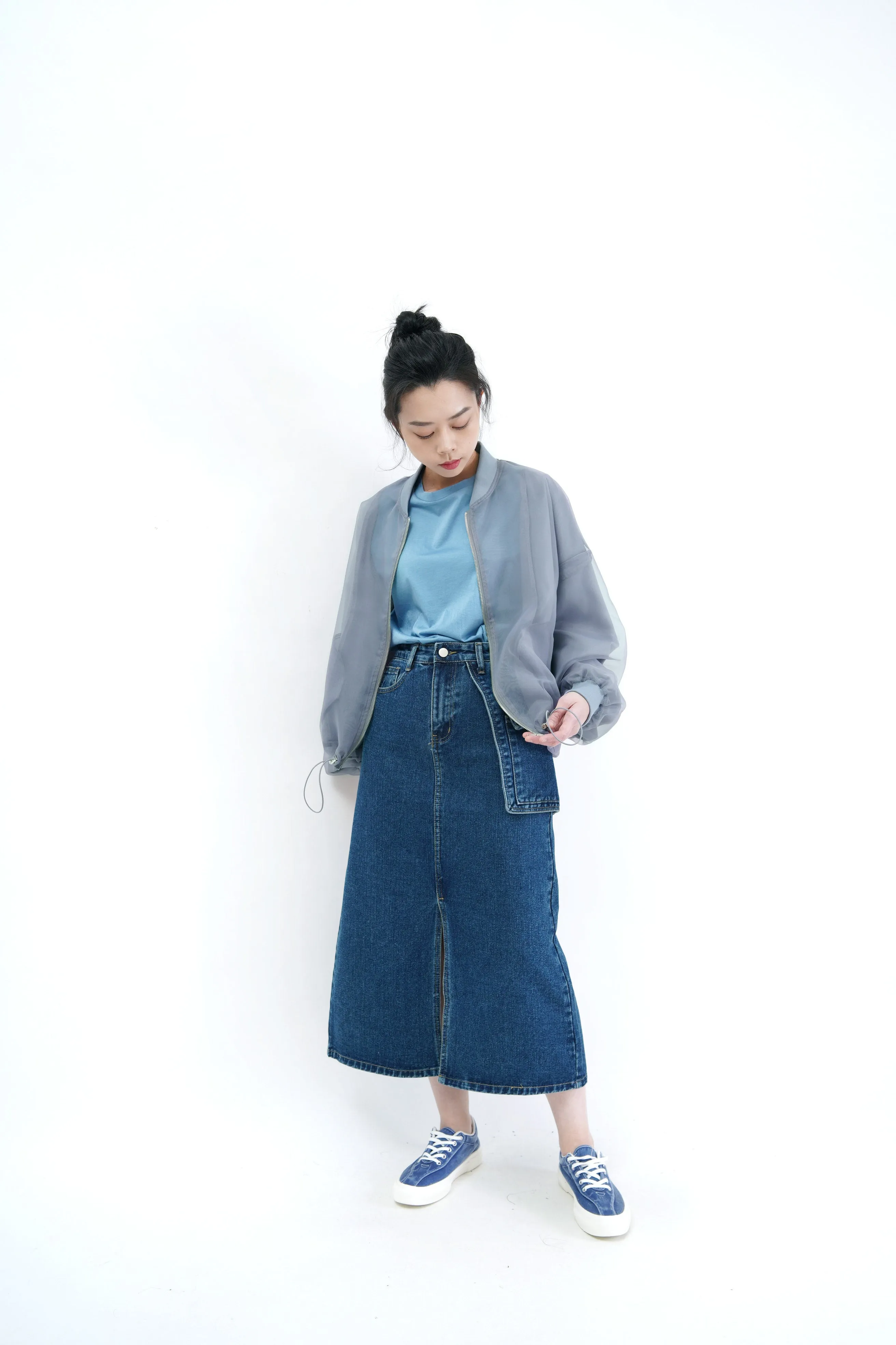 Cyan basic tee top