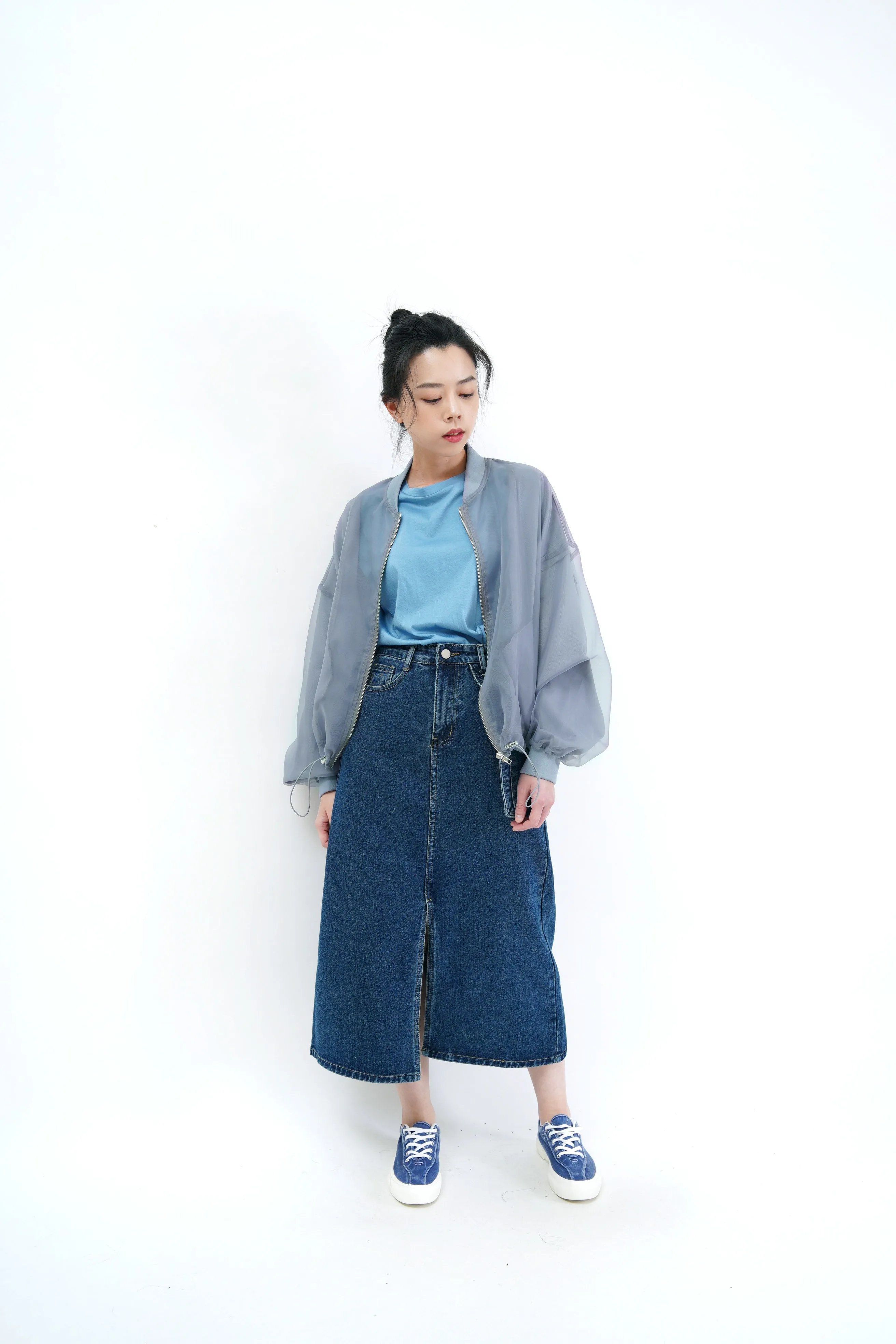 Cyan basic tee top