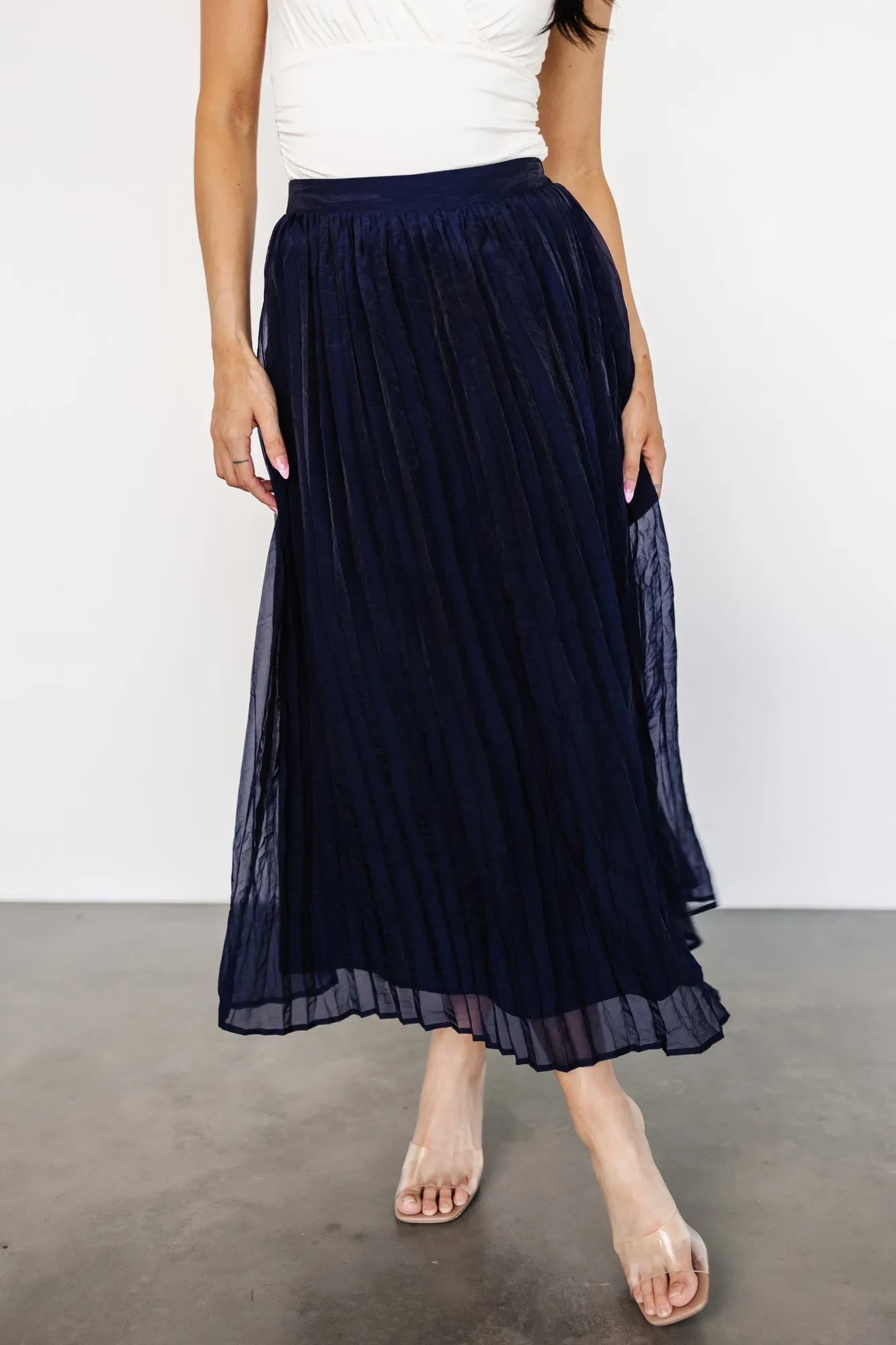 Cyra Midi Skirt | Navy
