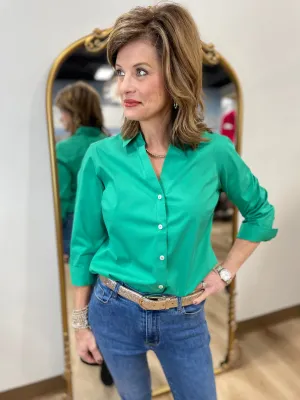 Foxcroft Mary Stretch Shirt Green