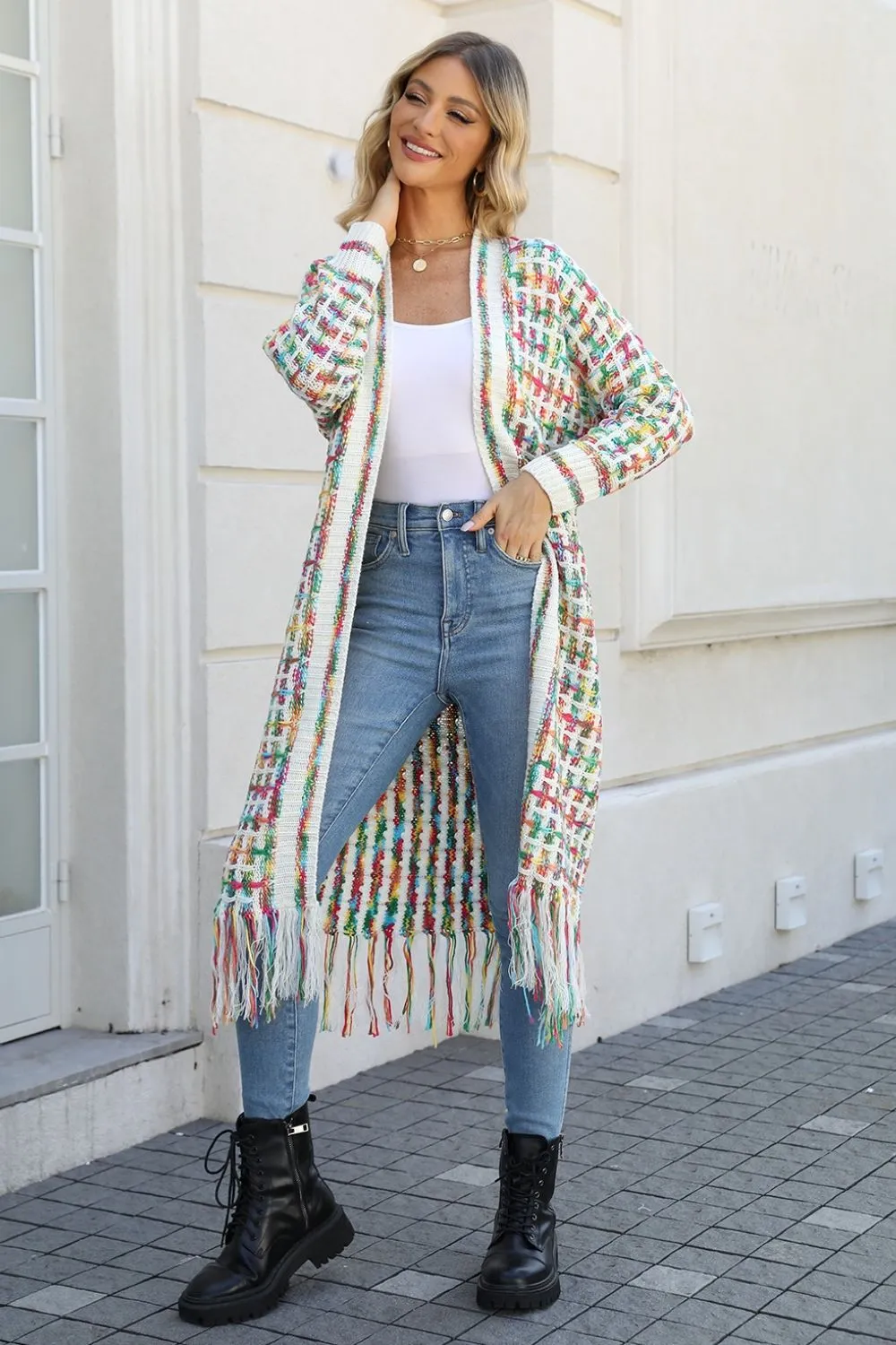 Front Fringe Hem Cardigan