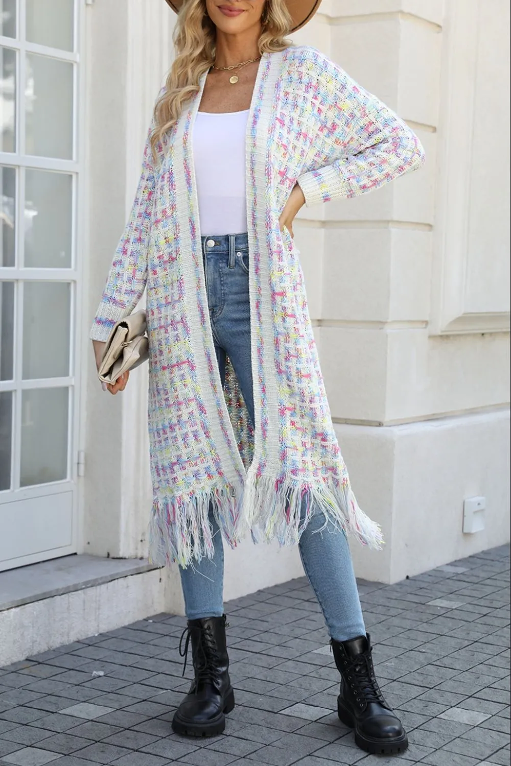 Front Fringe Hem Cardigan