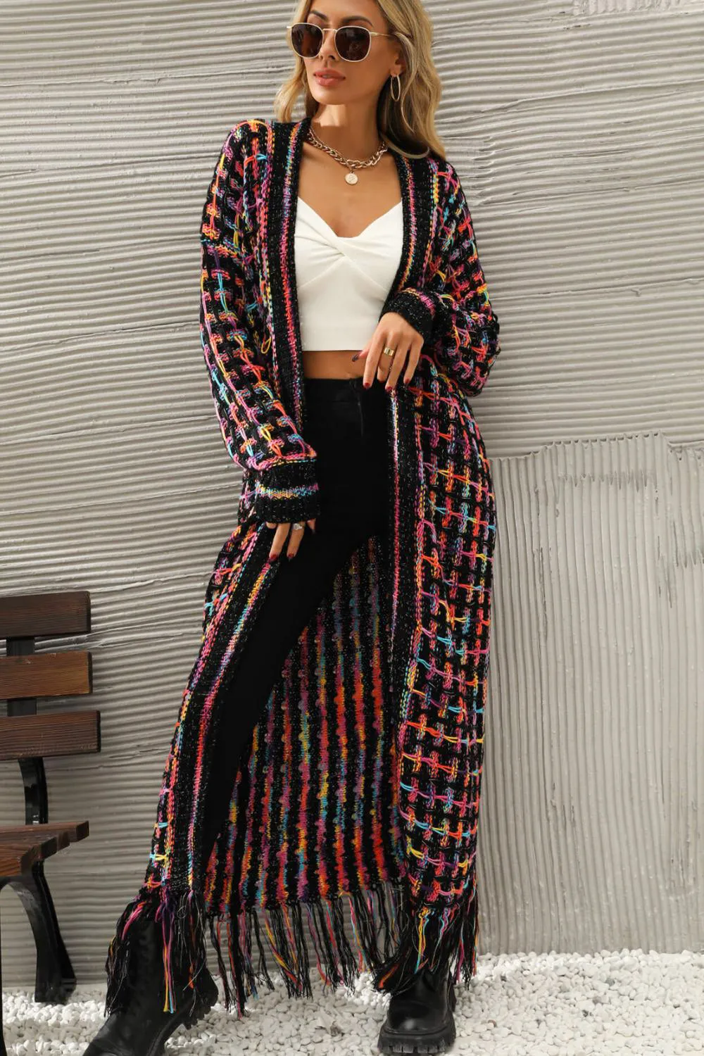 Front Fringe Hem Cardigan