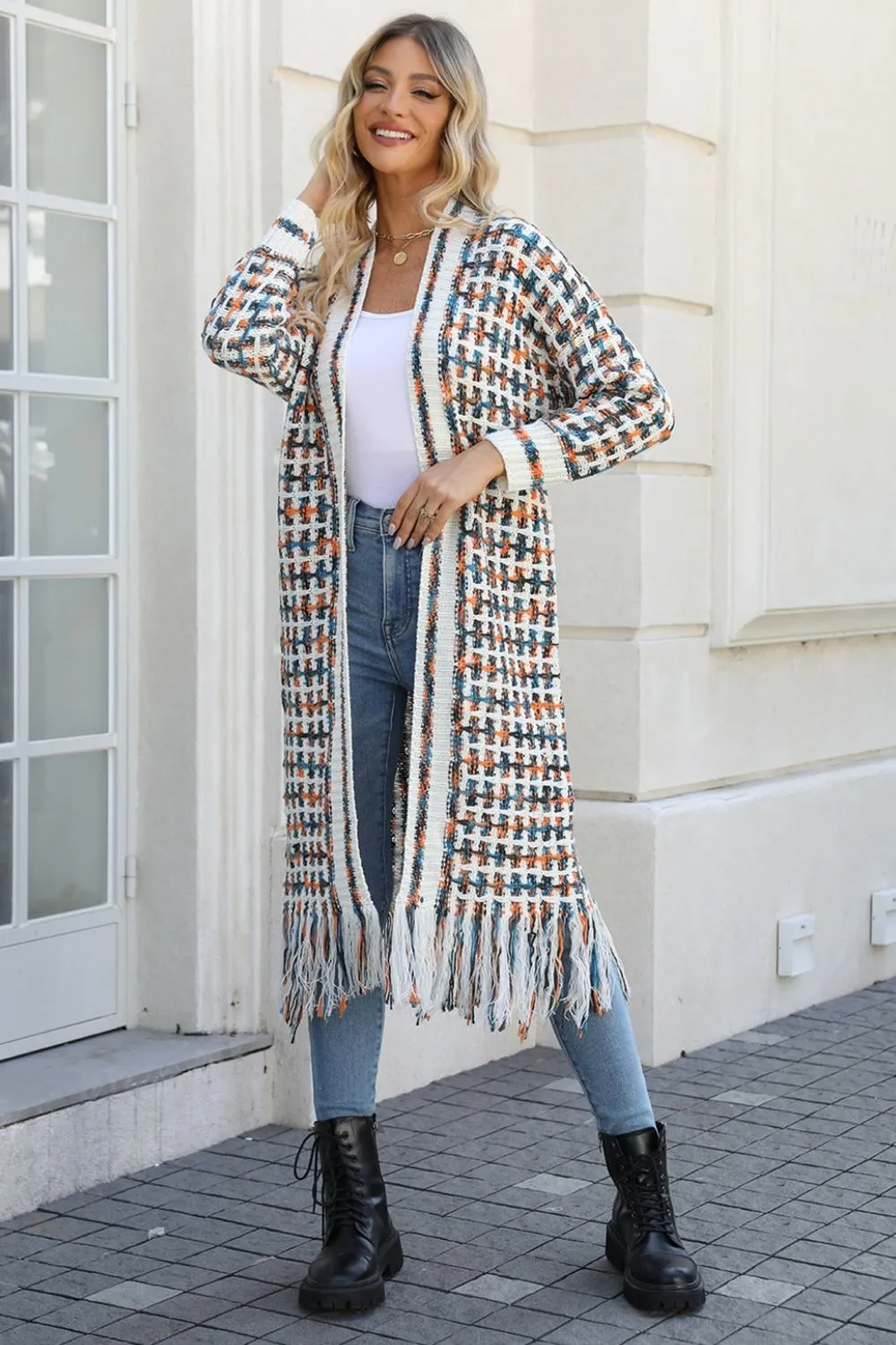 Front Fringe Hem Cardigan