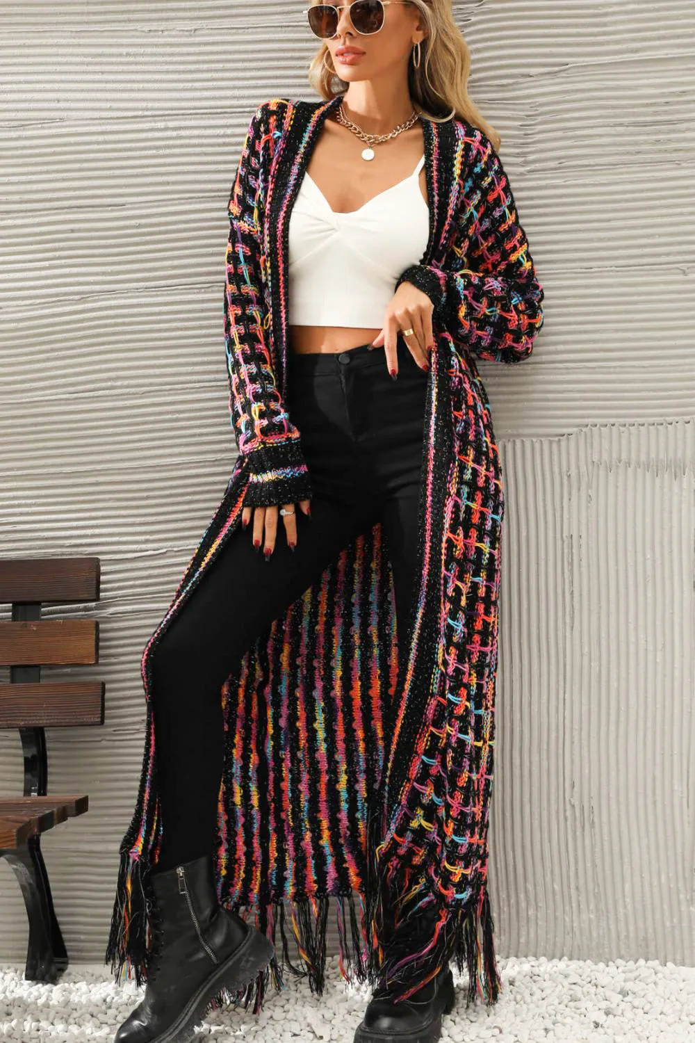Front Fringe Hem Cardigan