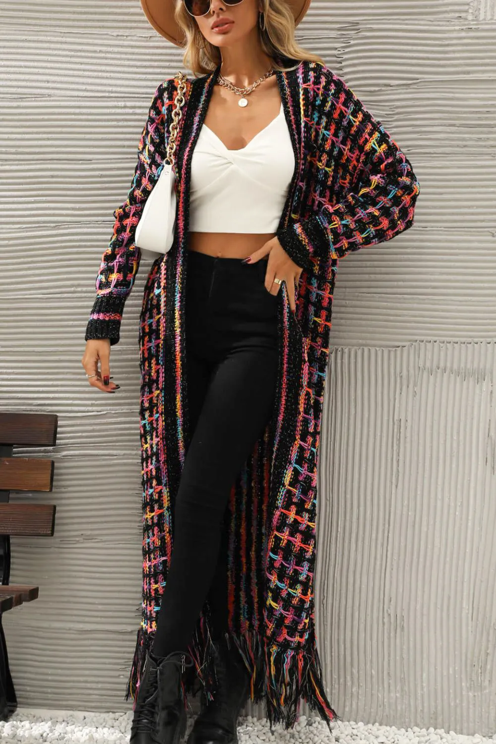 Front Fringe Hem Cardigan