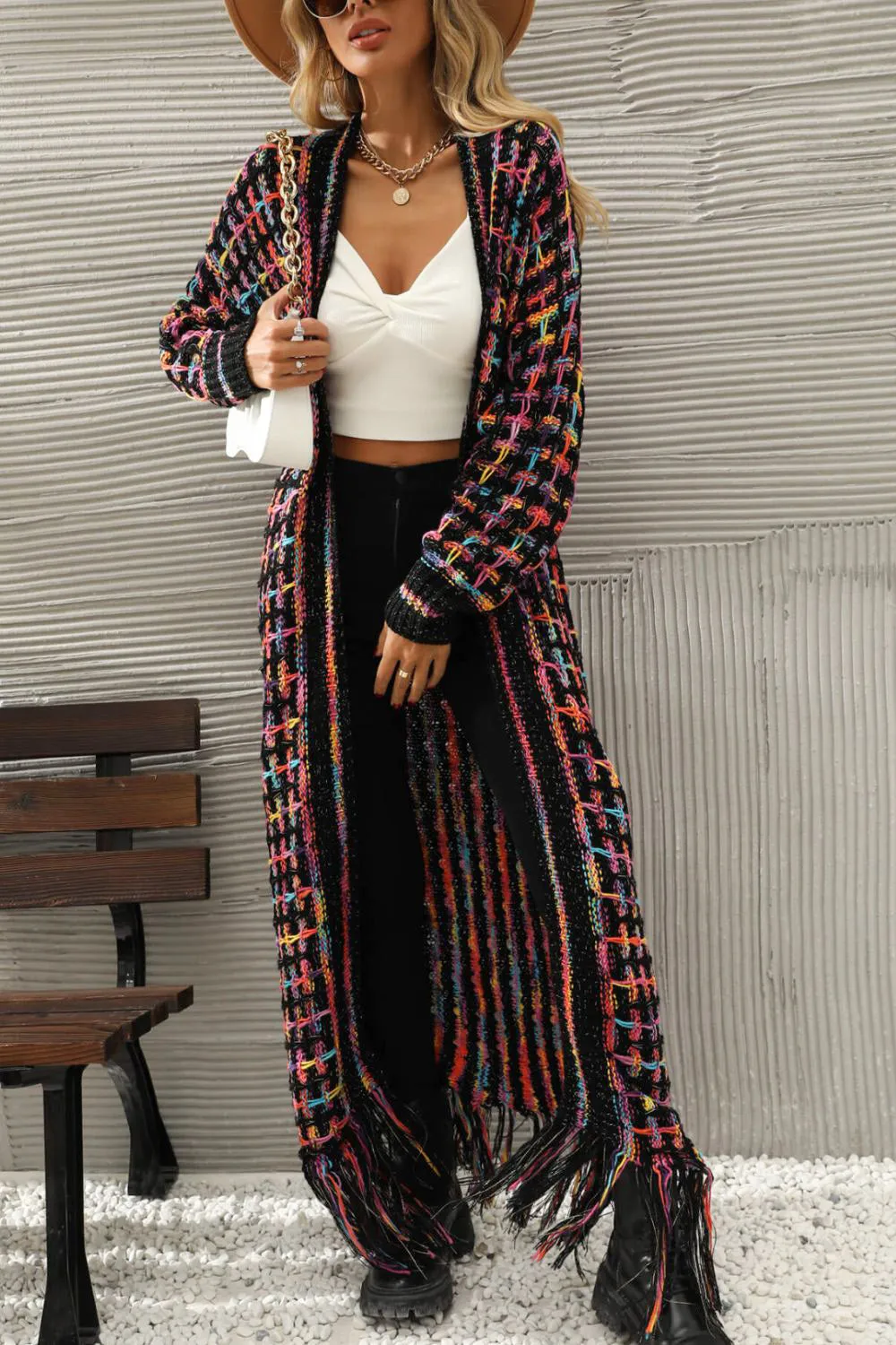Front Fringe Hem Cardigan