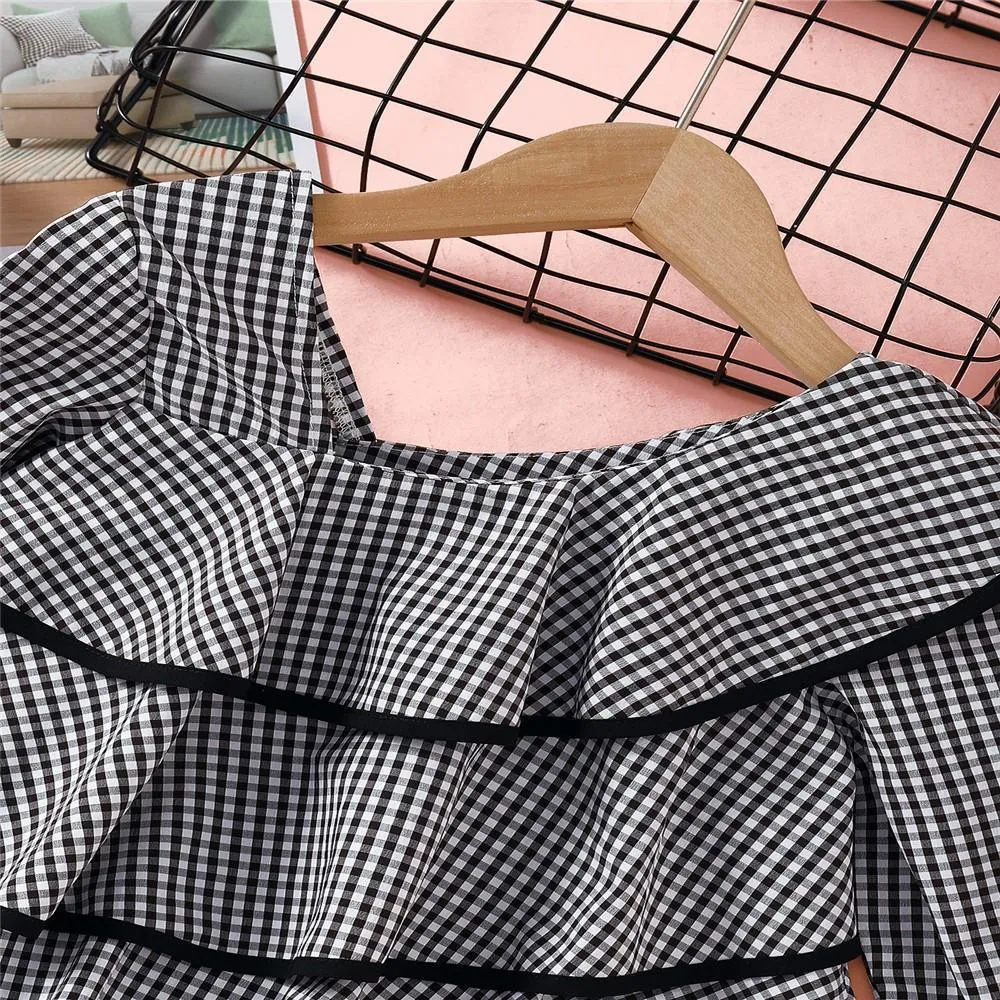 Girls Long Sleeve Plaid Dress Wholesale Girl Dresses
