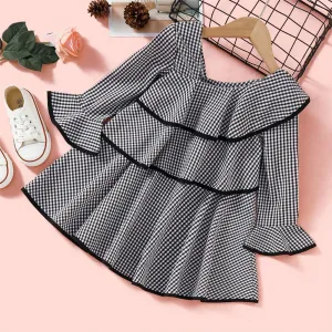 Girls Long Sleeve Plaid Dress Wholesale Girl Dresses