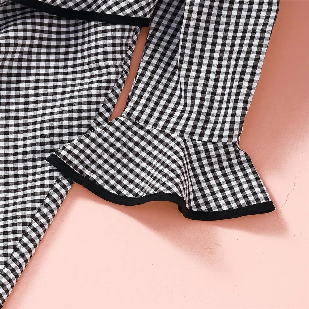 Girls Long Sleeve Plaid Dress Wholesale Girl Dresses
