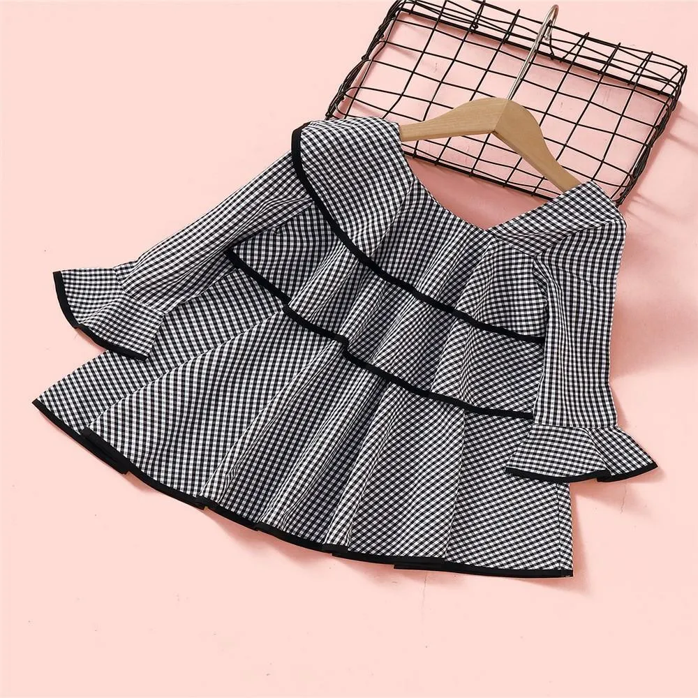 Girls Long Sleeve Plaid Dress Wholesale Girl Dresses