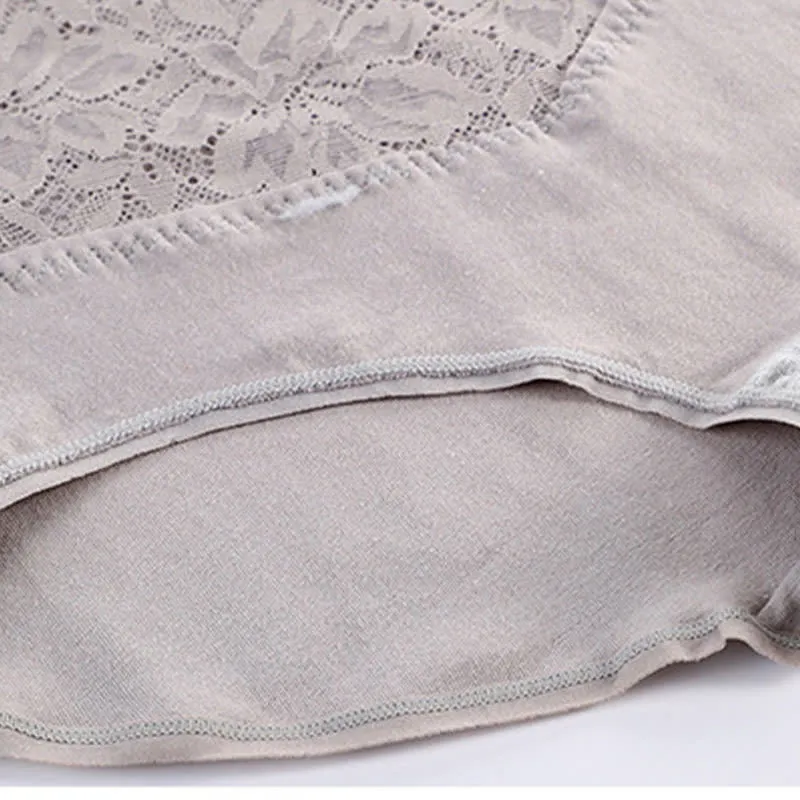 High Waist Lace Shaping Tummy Tuck Brief(3 Packs)