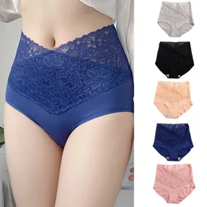 High Waist Lace Shaping Tummy Tuck Brief(3 Packs)