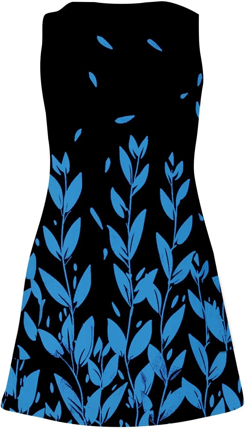 hlysgo Short Dress for Women 2025 Summer Sleeveless V Neck Mini Sundress Casual Beachwear Coverup Tank Dresses with Pockets