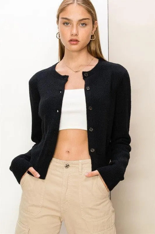 HYFVE Chic Button-Front Cardigan Sweater