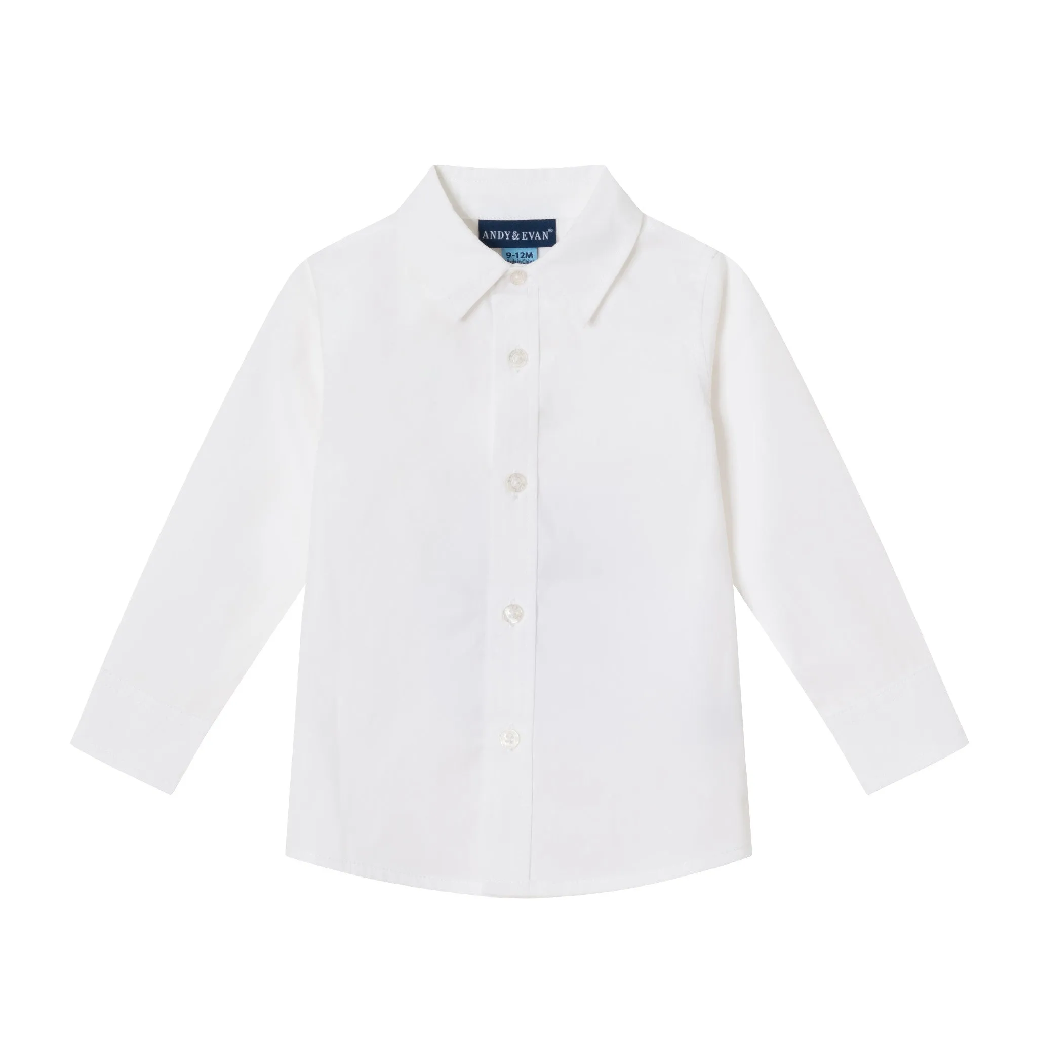 Infant 4-Piece Classic Buttondown Suspenders & Pant Set | Crisp White