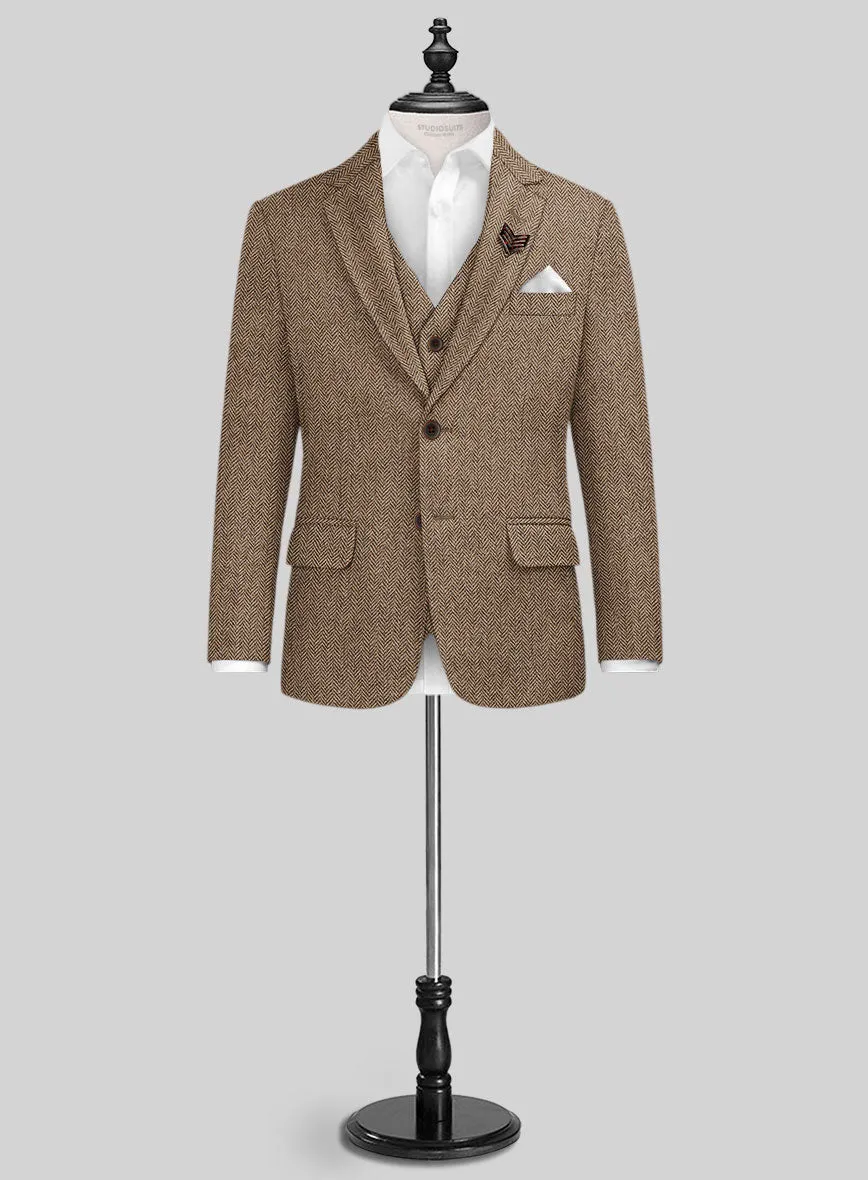 Irish Brown Herringbone Tweed Boys Suit