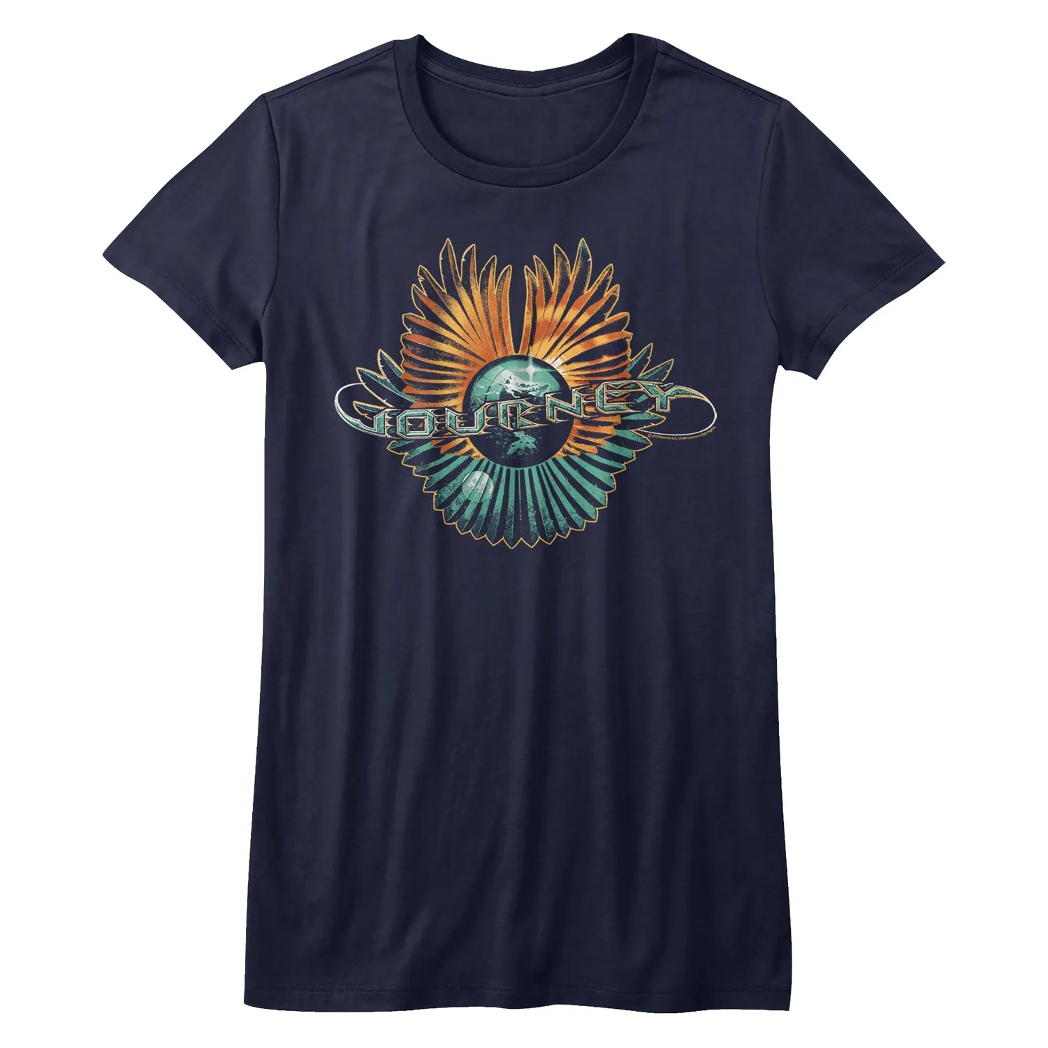 Journey Orange And Teal Women's Juniors T-Shirt