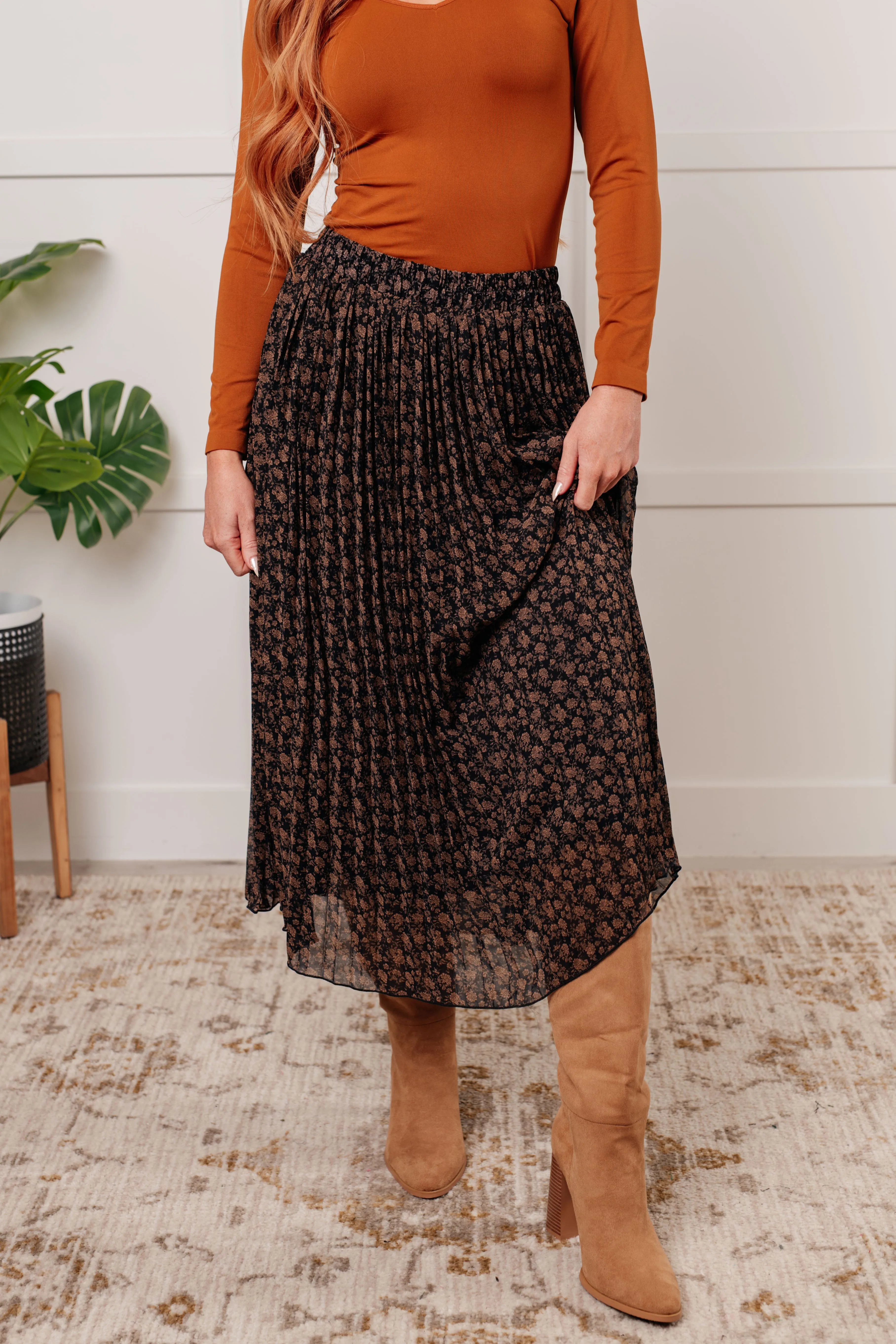 Just What You Wanted Floral Print Pleated Skirt (Online Exclusive)