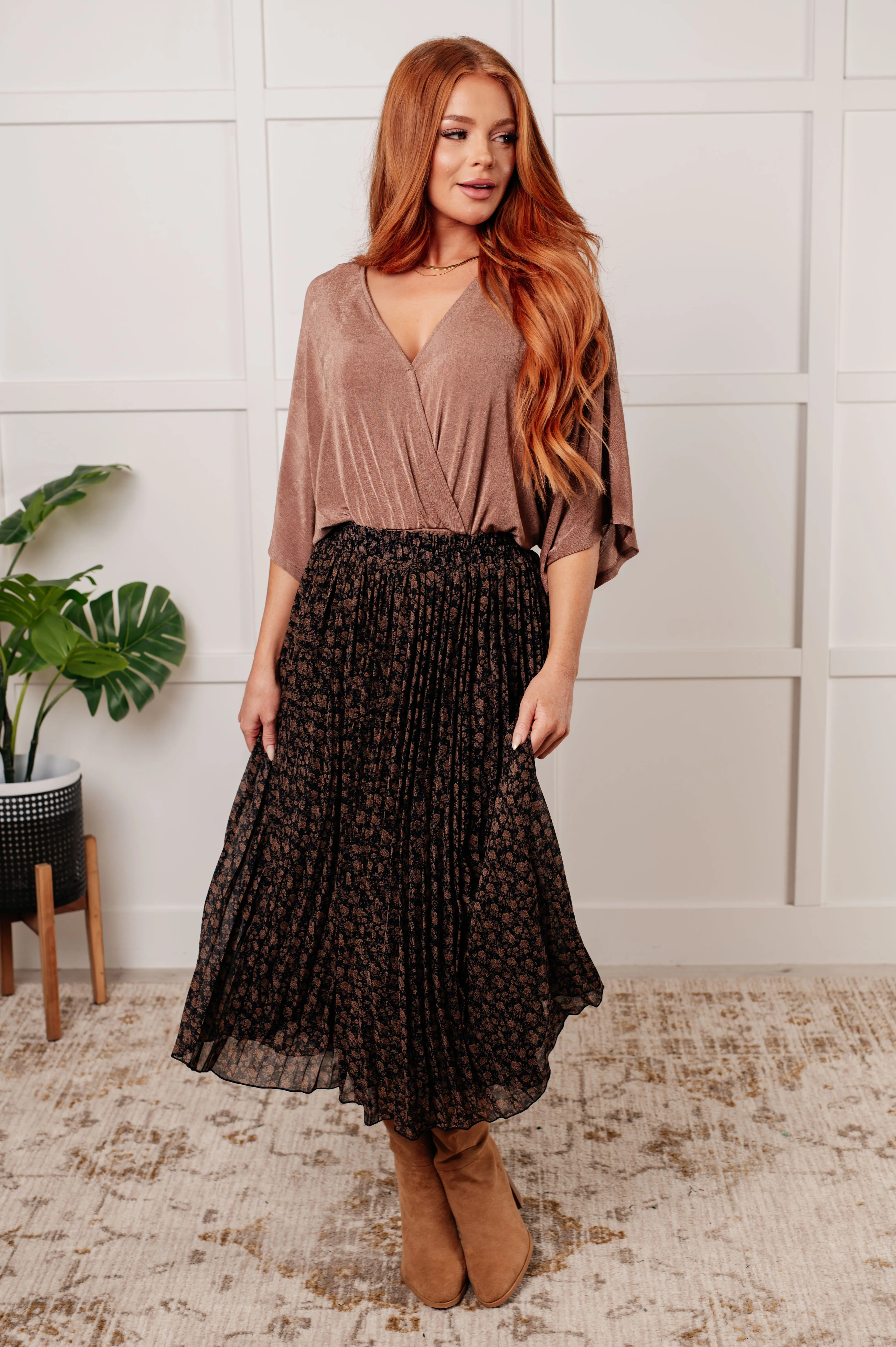 Just What You Wanted Floral Print Pleated Skirt (Online Exclusive)