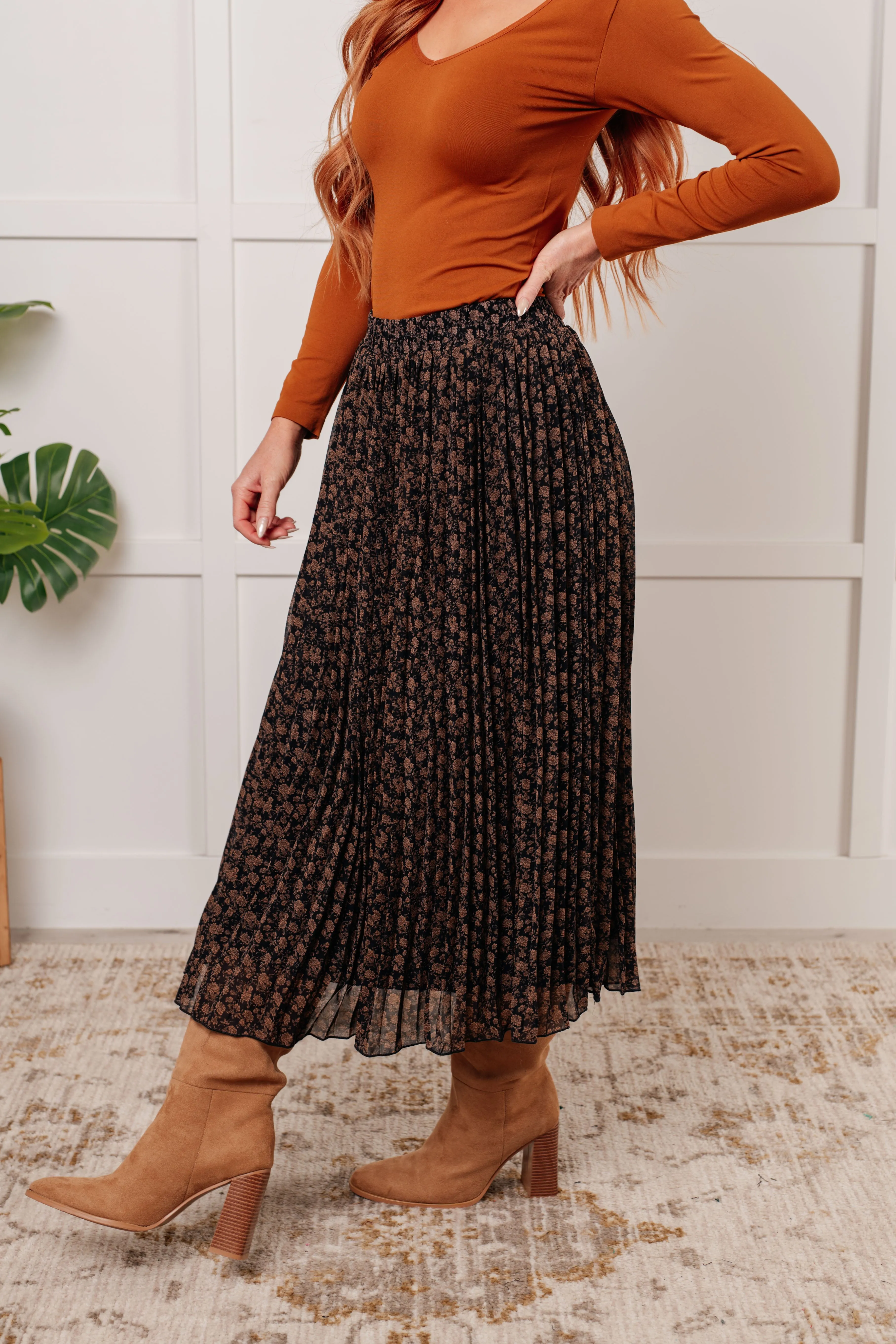 Just What You Wanted Floral Print Pleated Skirt (Online Exclusive)