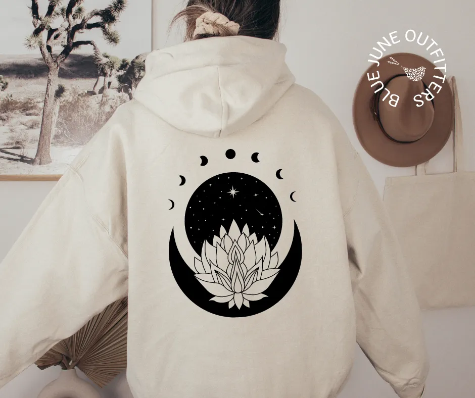Lotus Flower Moon Phase | Celestial Hoodie