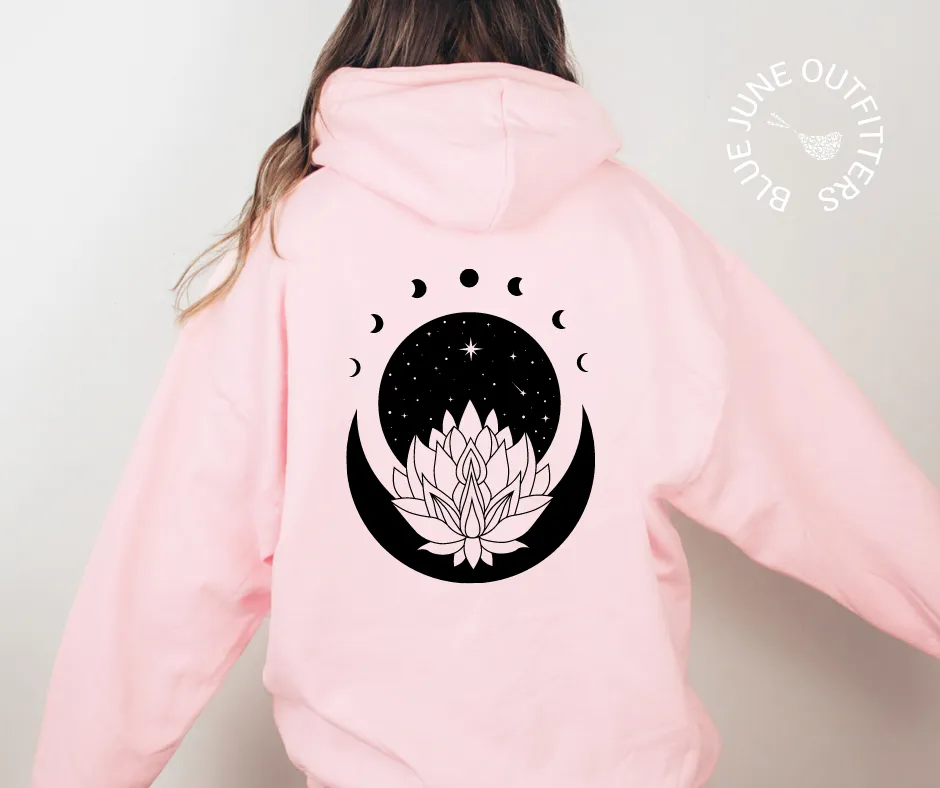 Lotus Flower Moon Phase | Celestial Hoodie