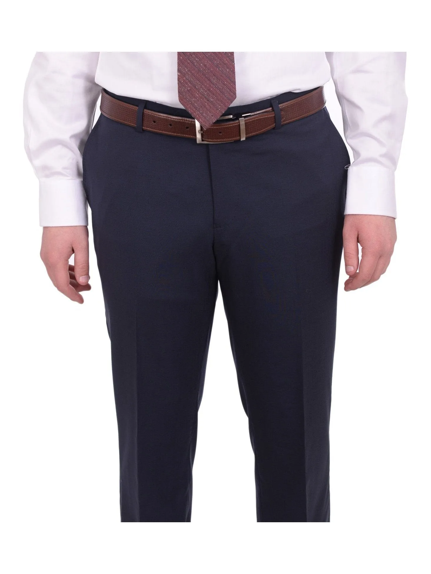 Mens Napoli Slim Fit Solid Blue Half Canvassed Marzotto Wool Suit